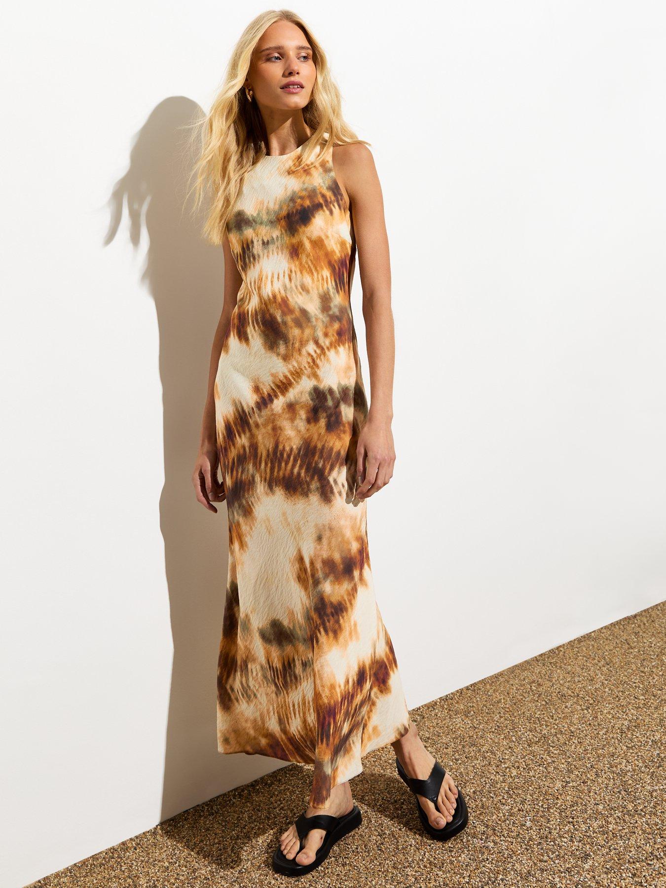 new-look-brown-abstract-print-midi-dress