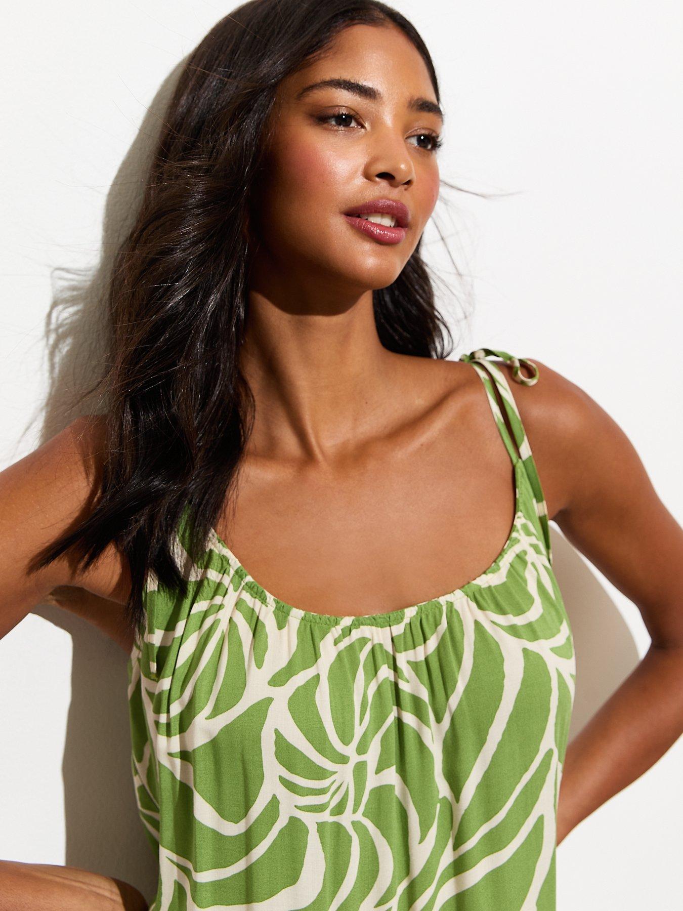 new-look-green-abstract-print-strappy-midi-dressoutfit