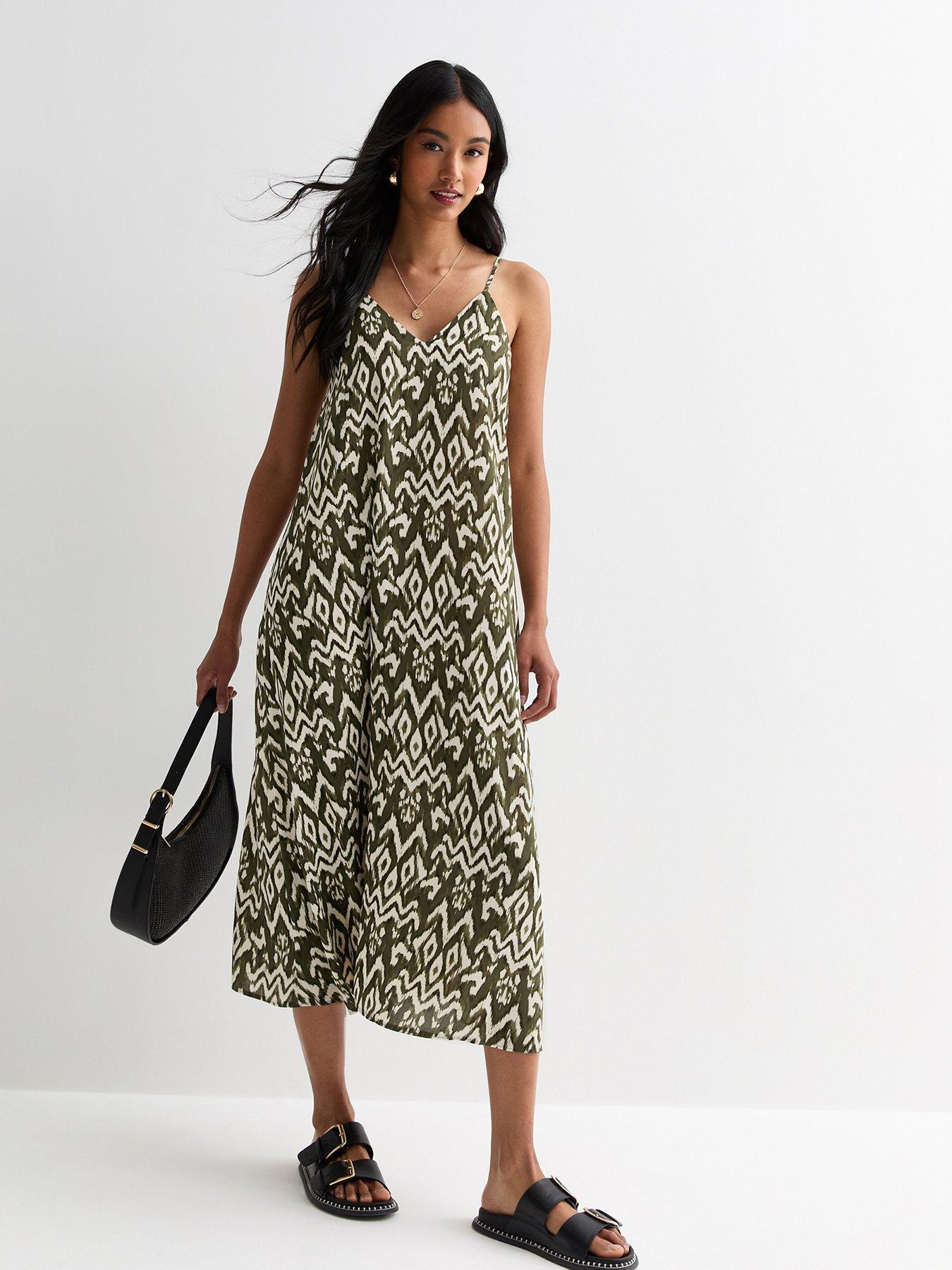 new-look-green-abstract-print-v-neck-strappy-midi-dressback