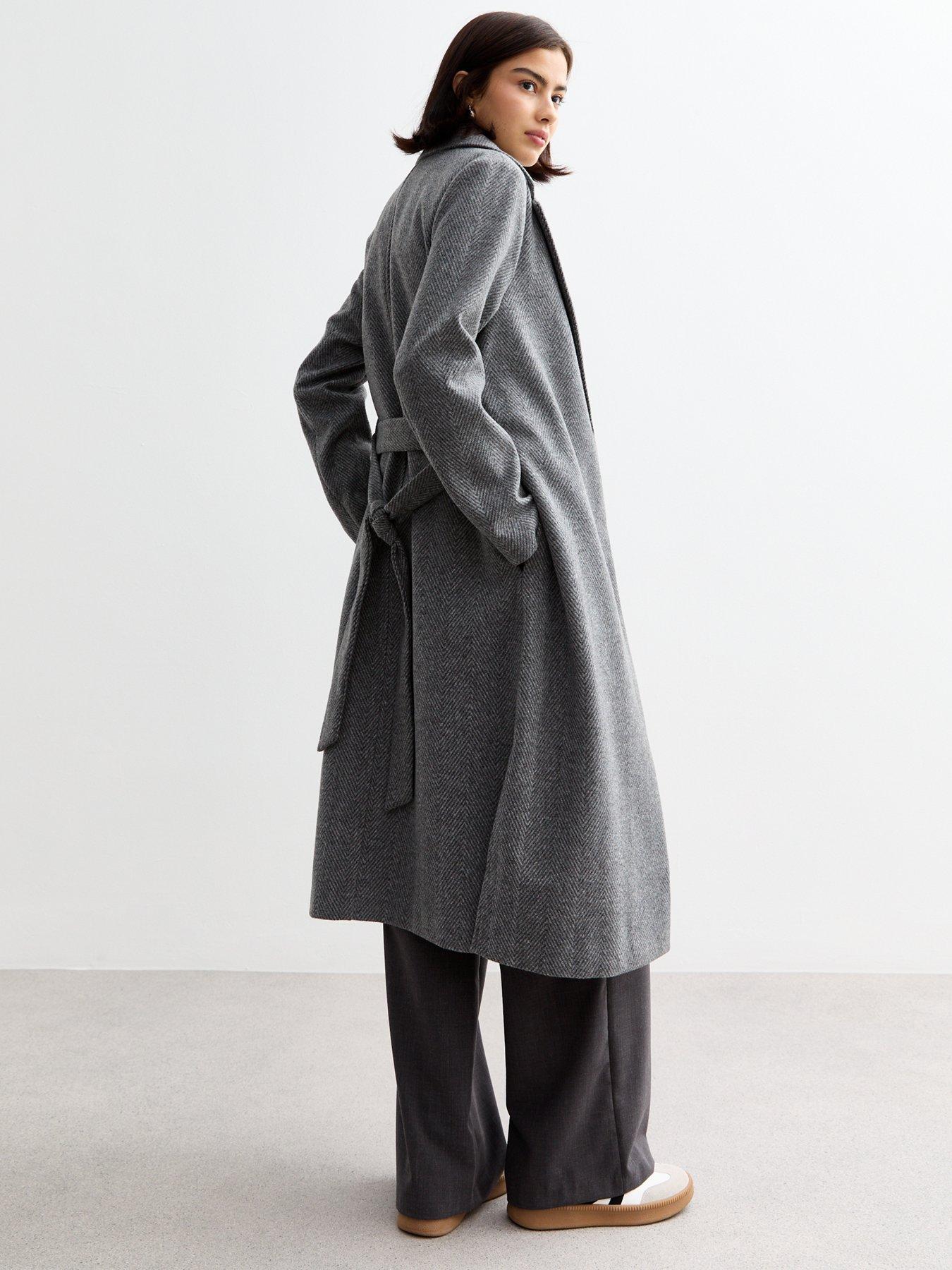 new-look-grey-herringbone-unlined-long-belted-coat-multistillFront