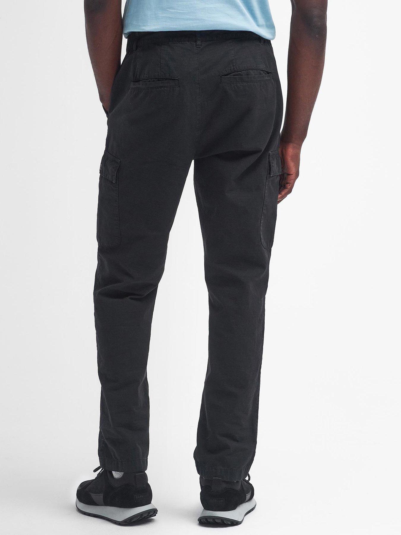 barbour-international-ripstop-cargo-trousers-blackstillFront