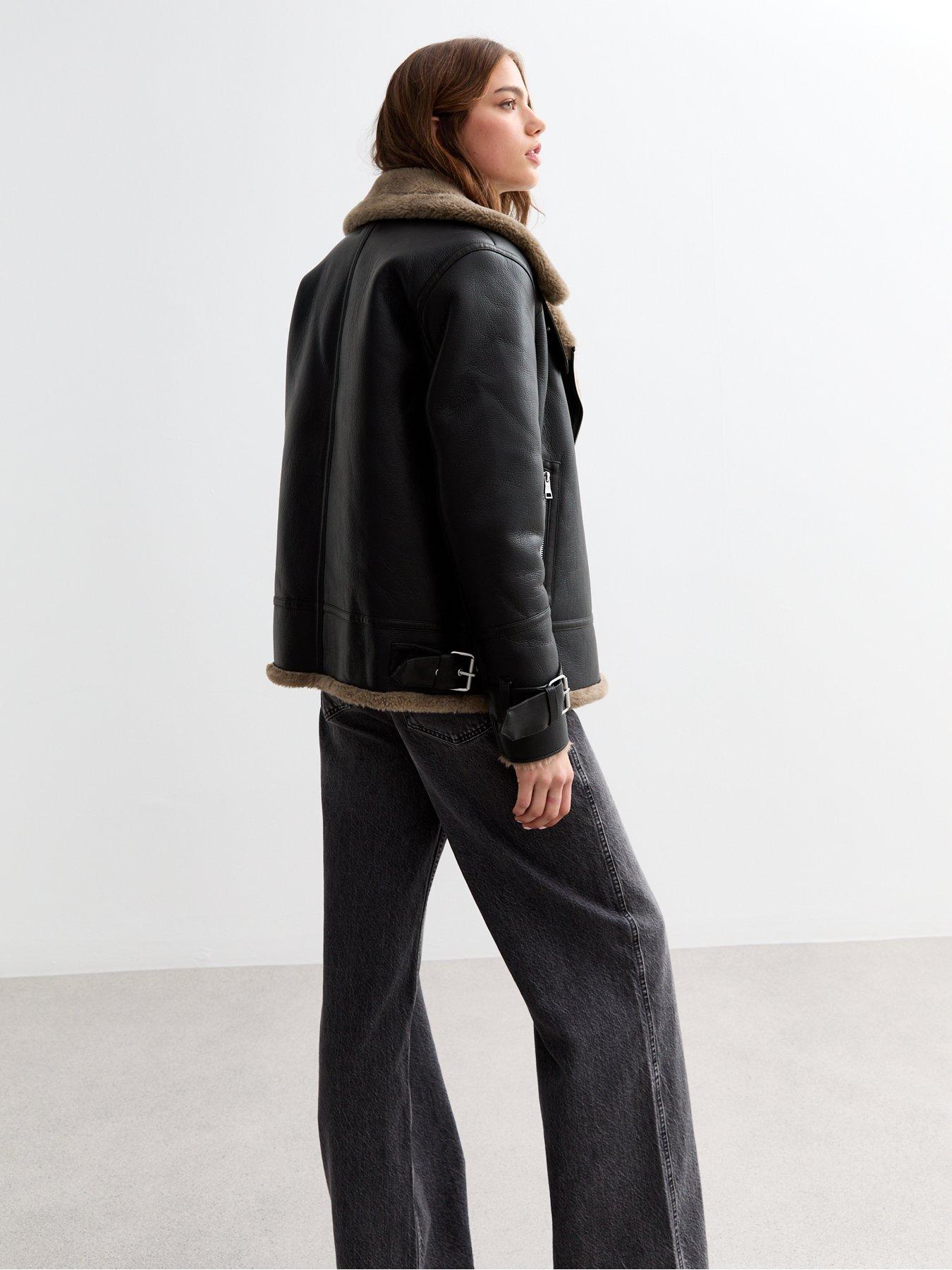 new-look-black-faux-shearling-aviator-jacketstillFront