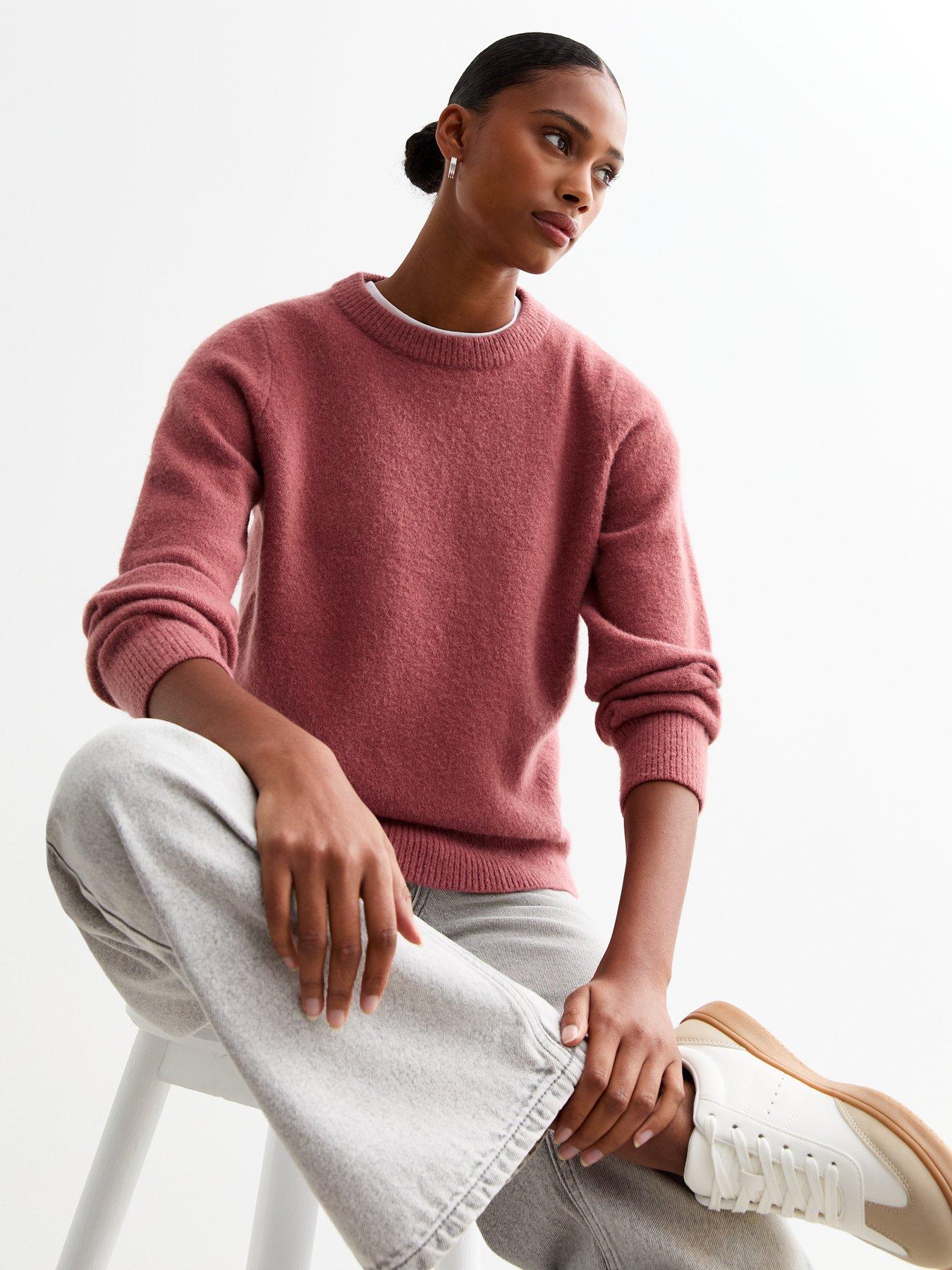 new-look-pink-soft-knit-crew-neck-jumper