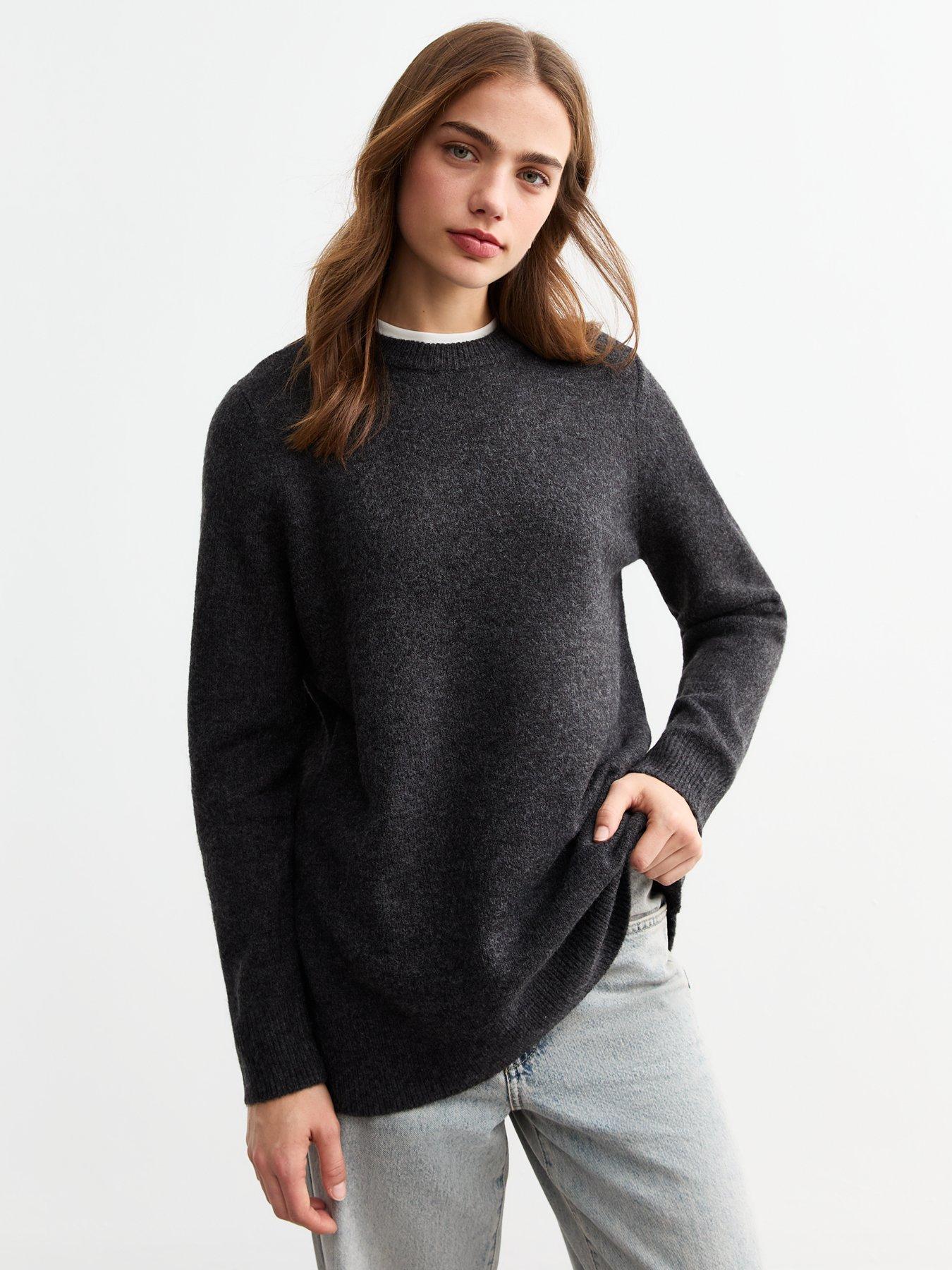 Dark grey knit jumper hotsell