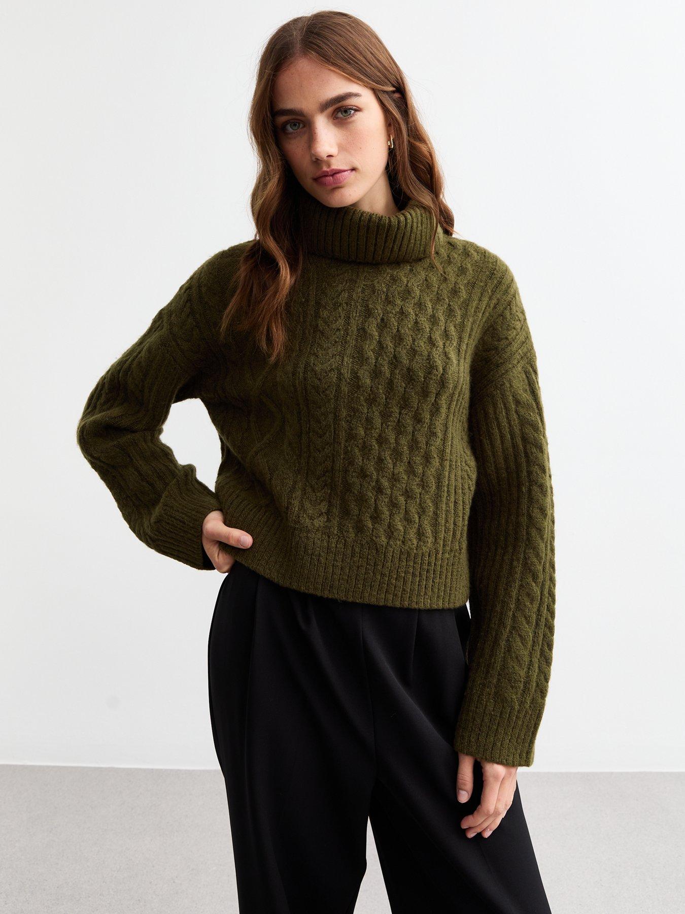 new-look-cable-knit-roll-neck-jumper-khaki