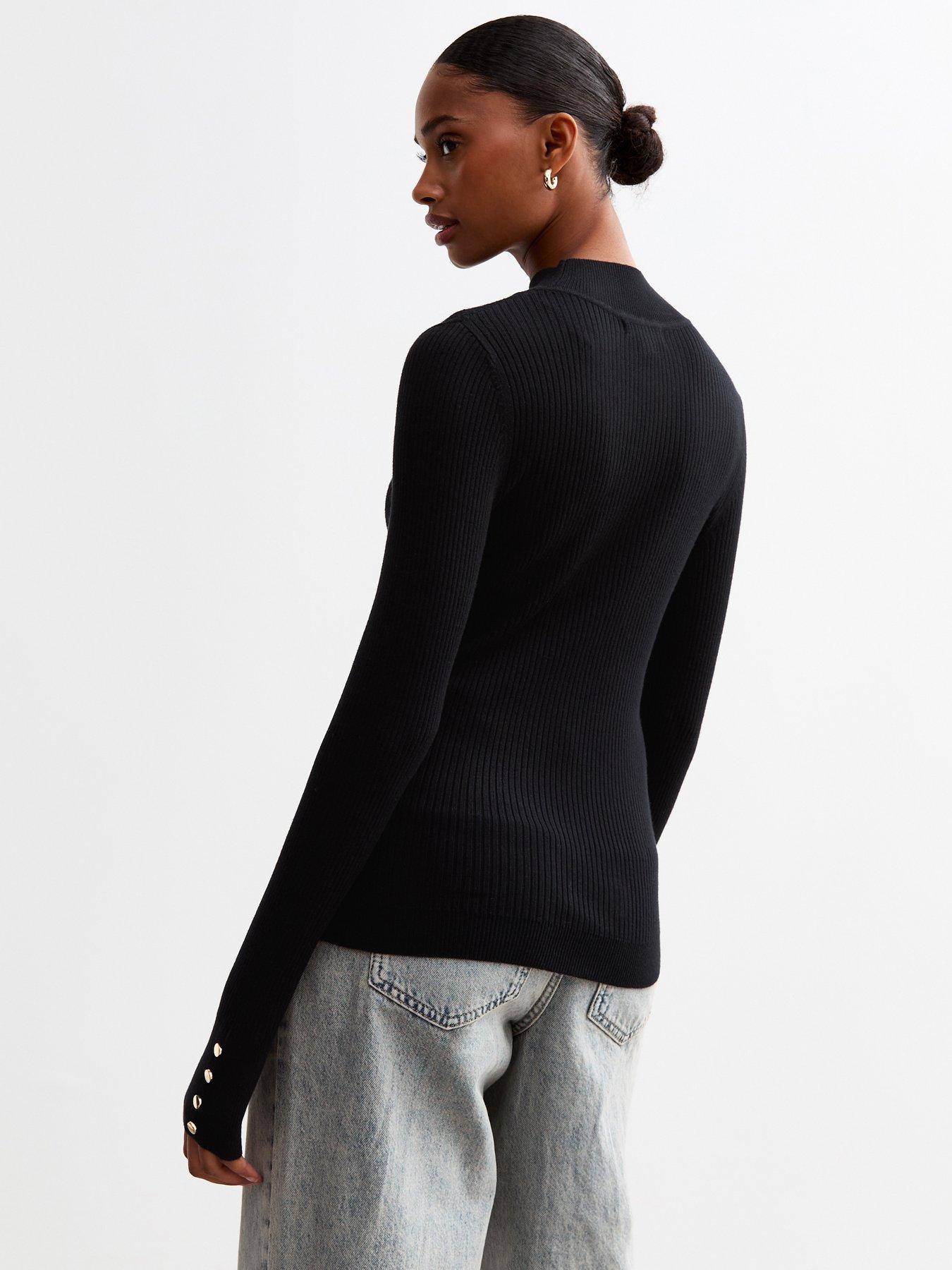 new-look-ribbed-buttoned-cuff-jumper-blackstillFront