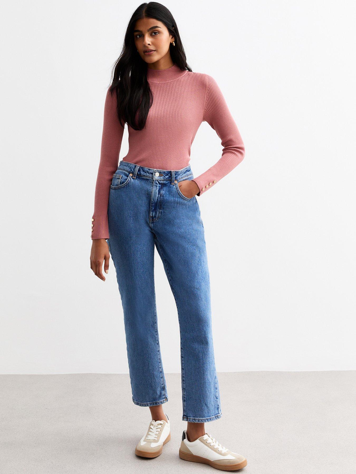 new-look-ribbed-buttoned-cuff-jumper-pinkback