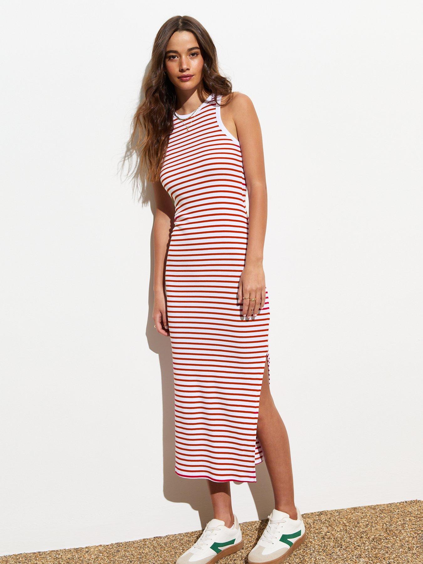 new-look-red-stripe-ribbed-racer-bodycon-midi-dressback