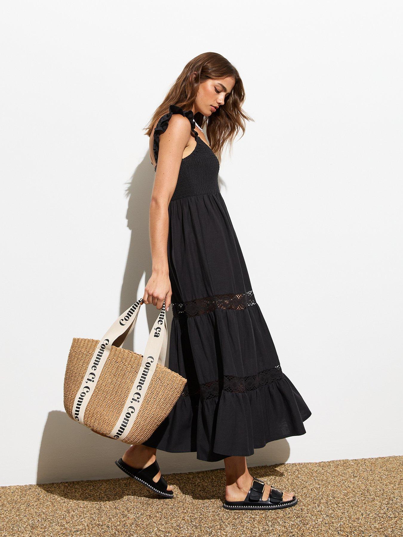 new-look-black-frill-strap-midi-dressback