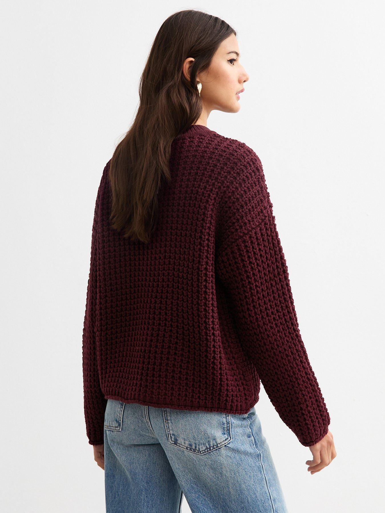 new-look-burgundy-moss-stitch-crew-neck-jumperstillFront