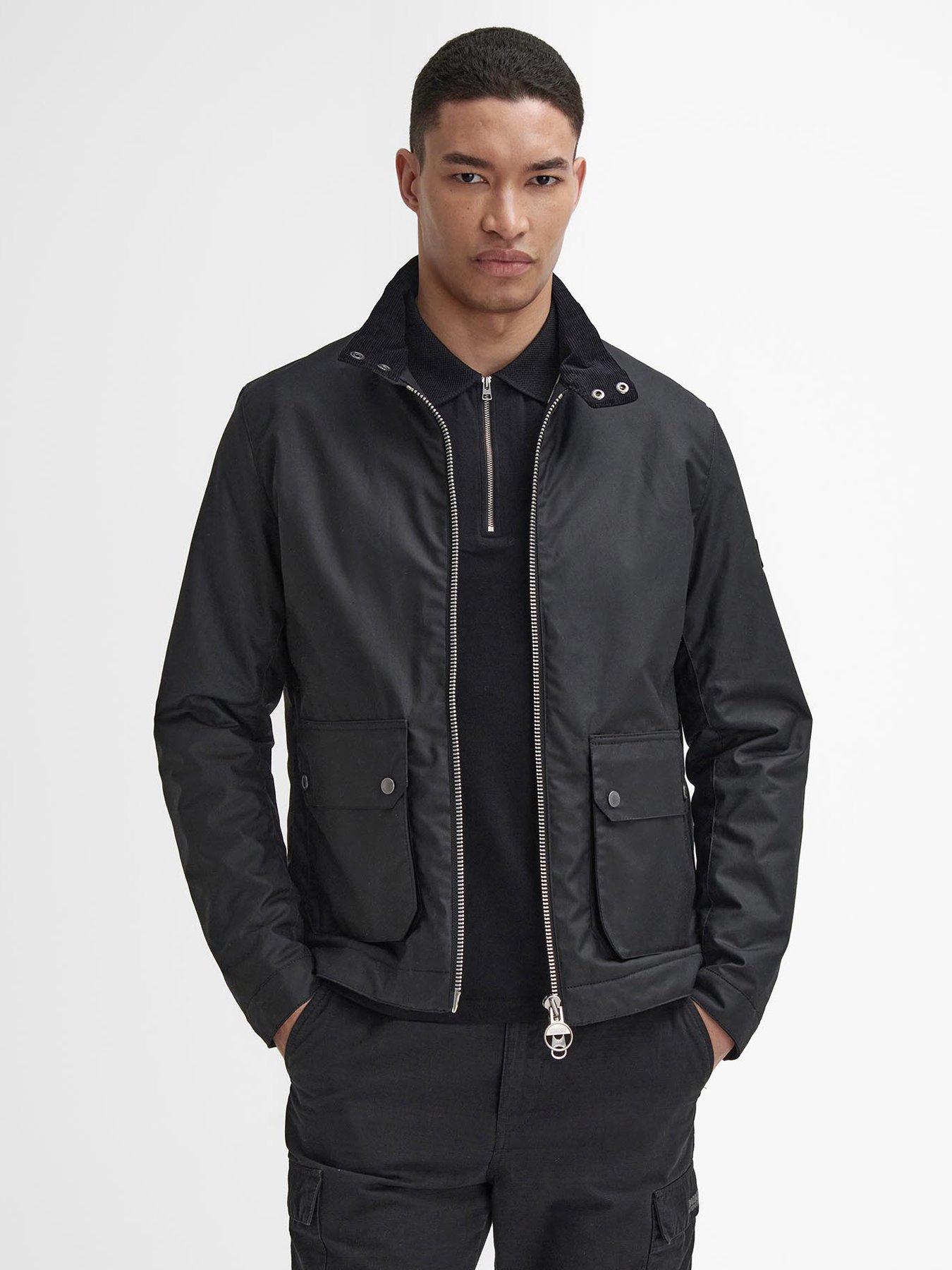 Barbour International Lutlaw Harrington Wax Jacket Black Very