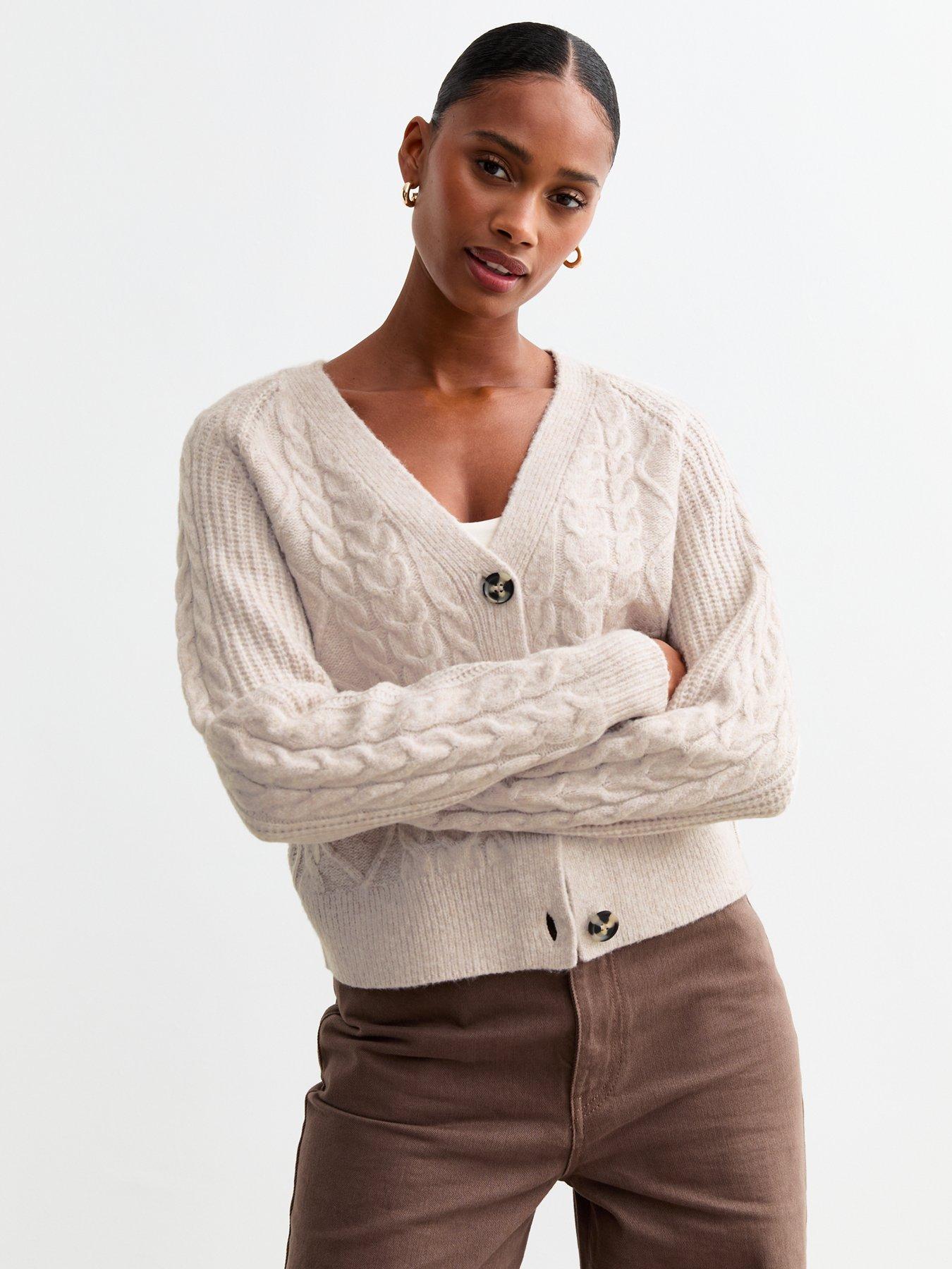 new-look-cream-cable-knit-cardigan-beigefront