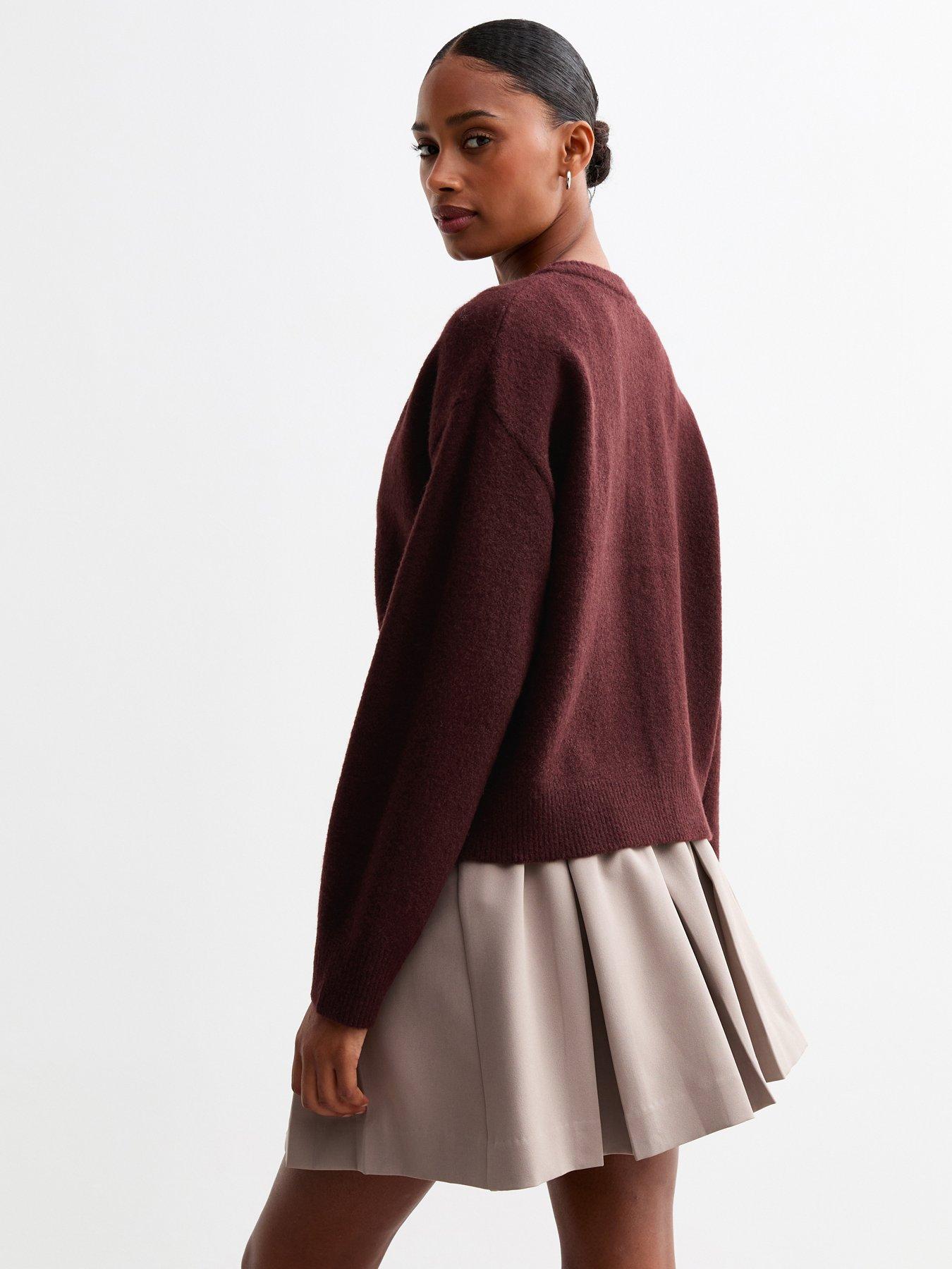 new-look-burgundy-soft-knit-crew-neck-cardiganstillFront