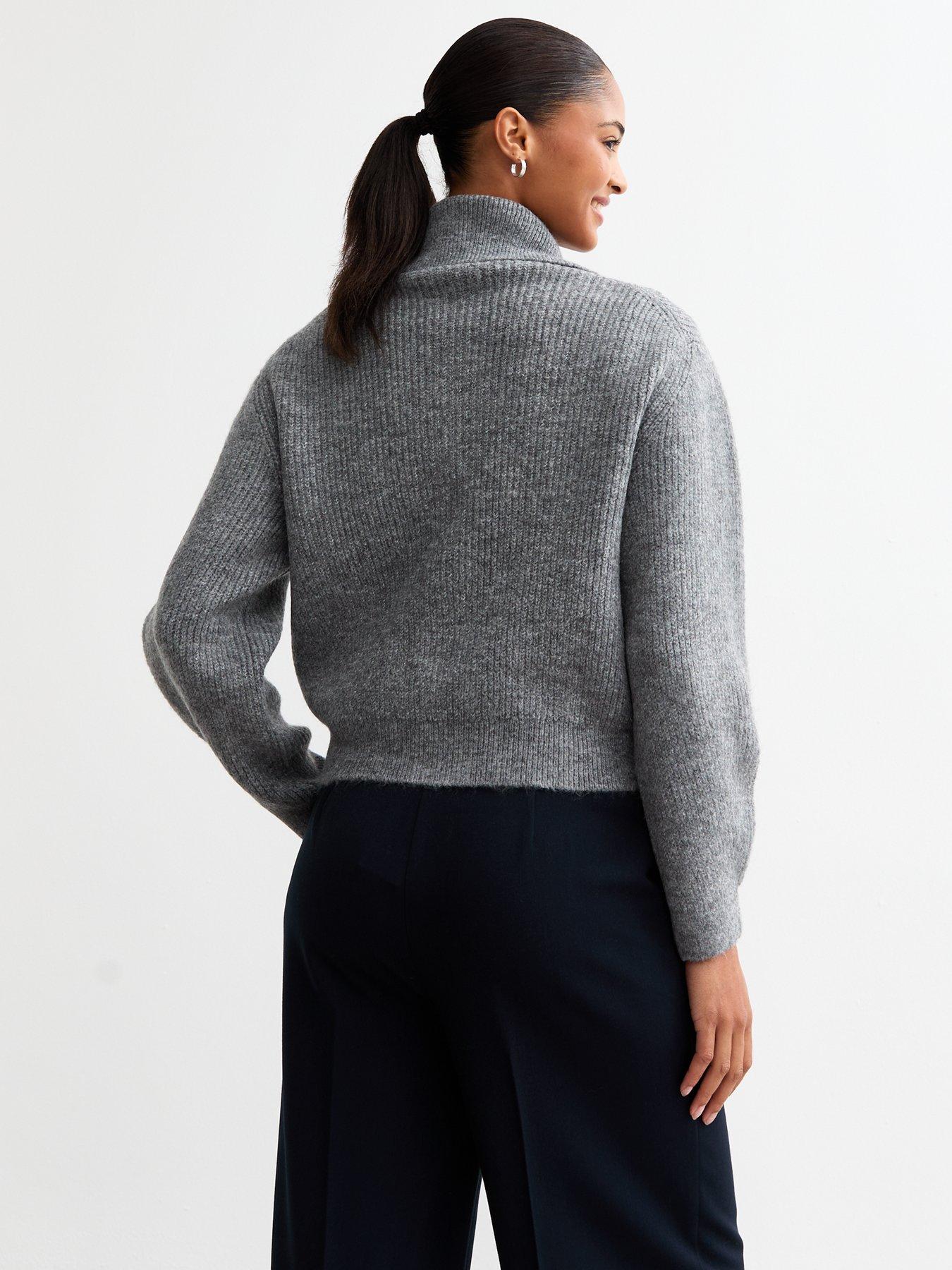 new-look-dark-grey-rib-knit-high-neck-cardiganstillFront