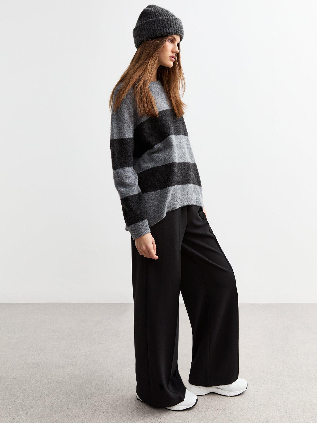 new-look-grey-soft-knit-oversized-striped-jumperback