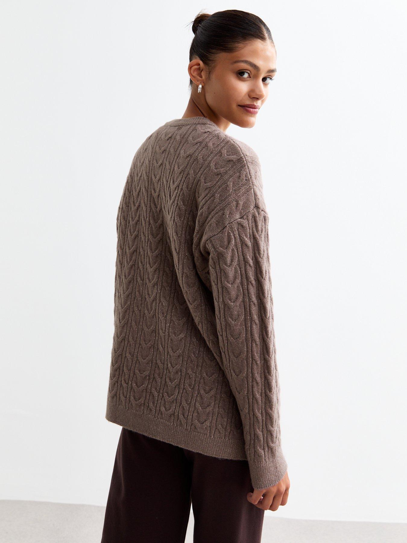 new-look-crew-neck-cable-knit-jumper-light-brownstillFront