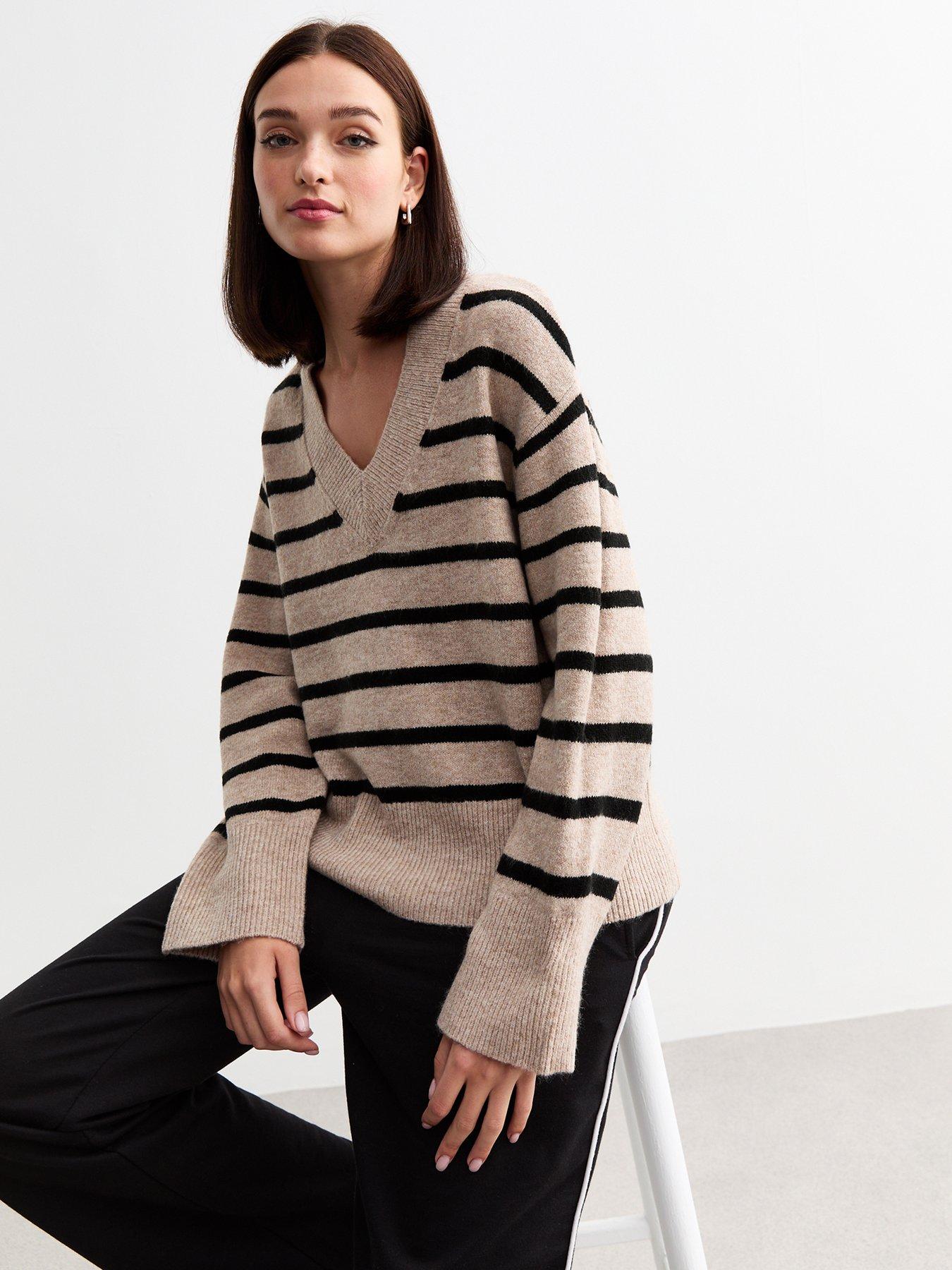 new-look-stripe-oversize-v-neck-jumper-multi