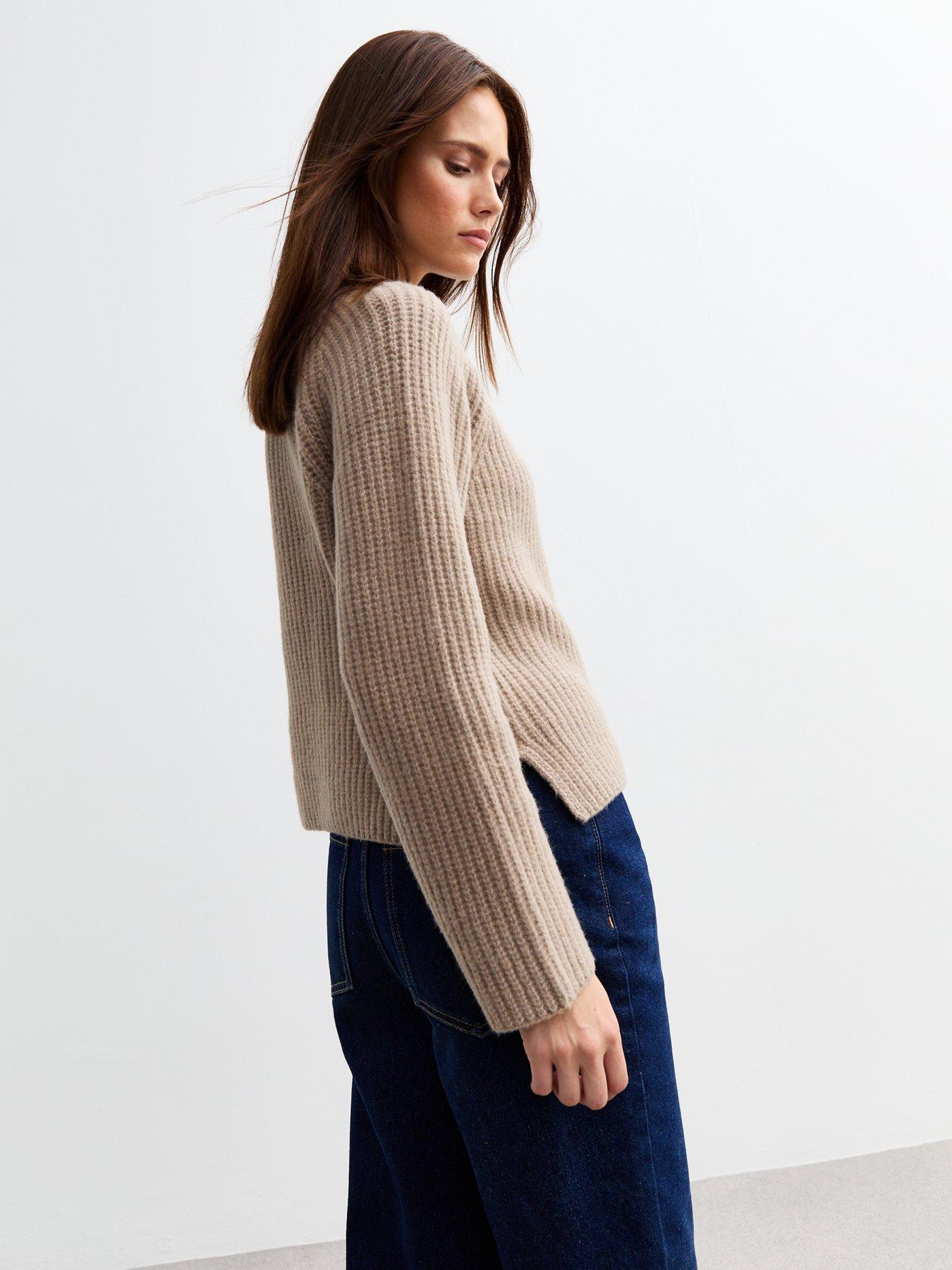 new-look-ribbed-knit-long-sleeve-jumper-brownstillFront