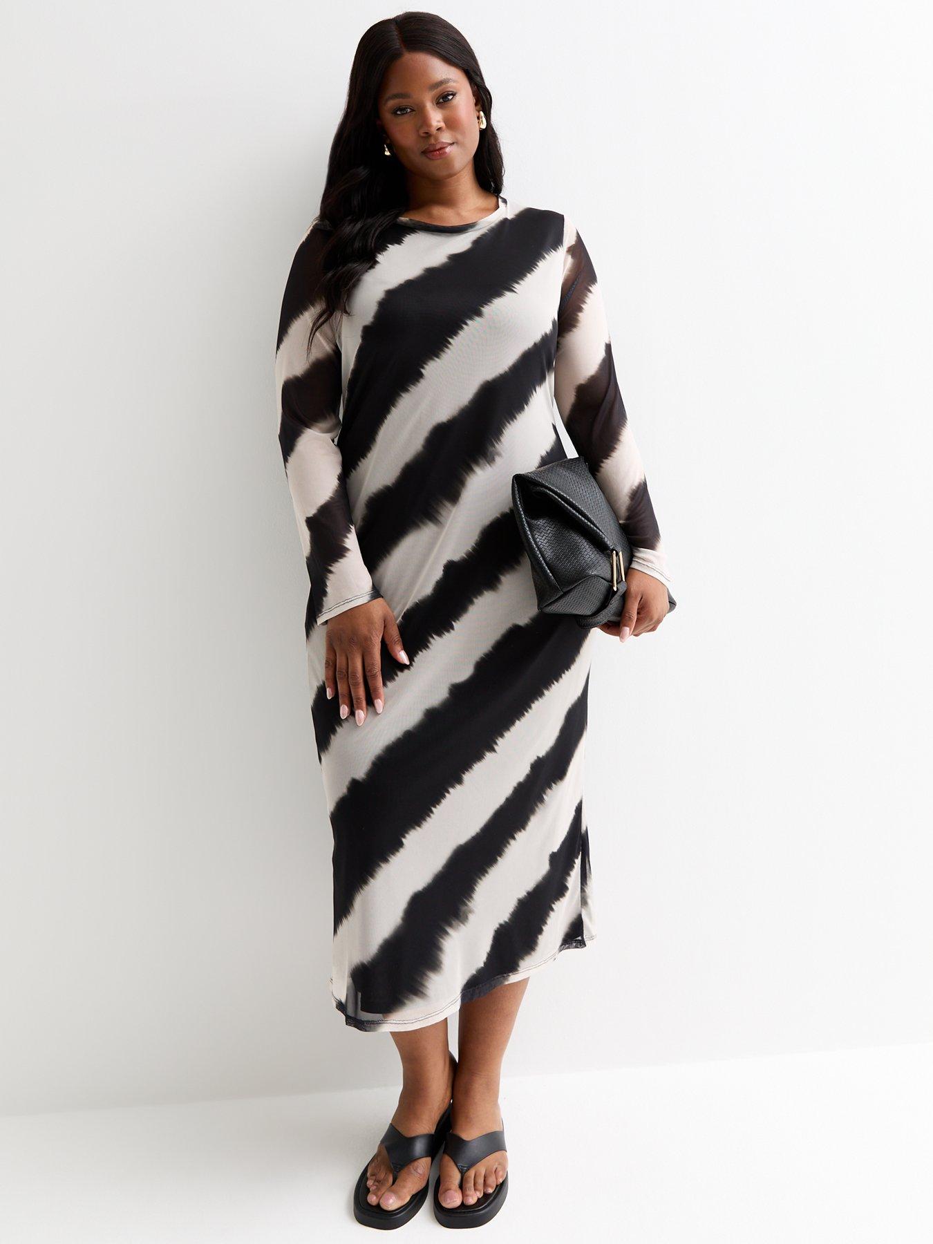 new-look-curves-black-diagonal-stripe-mesh-midi-dressback