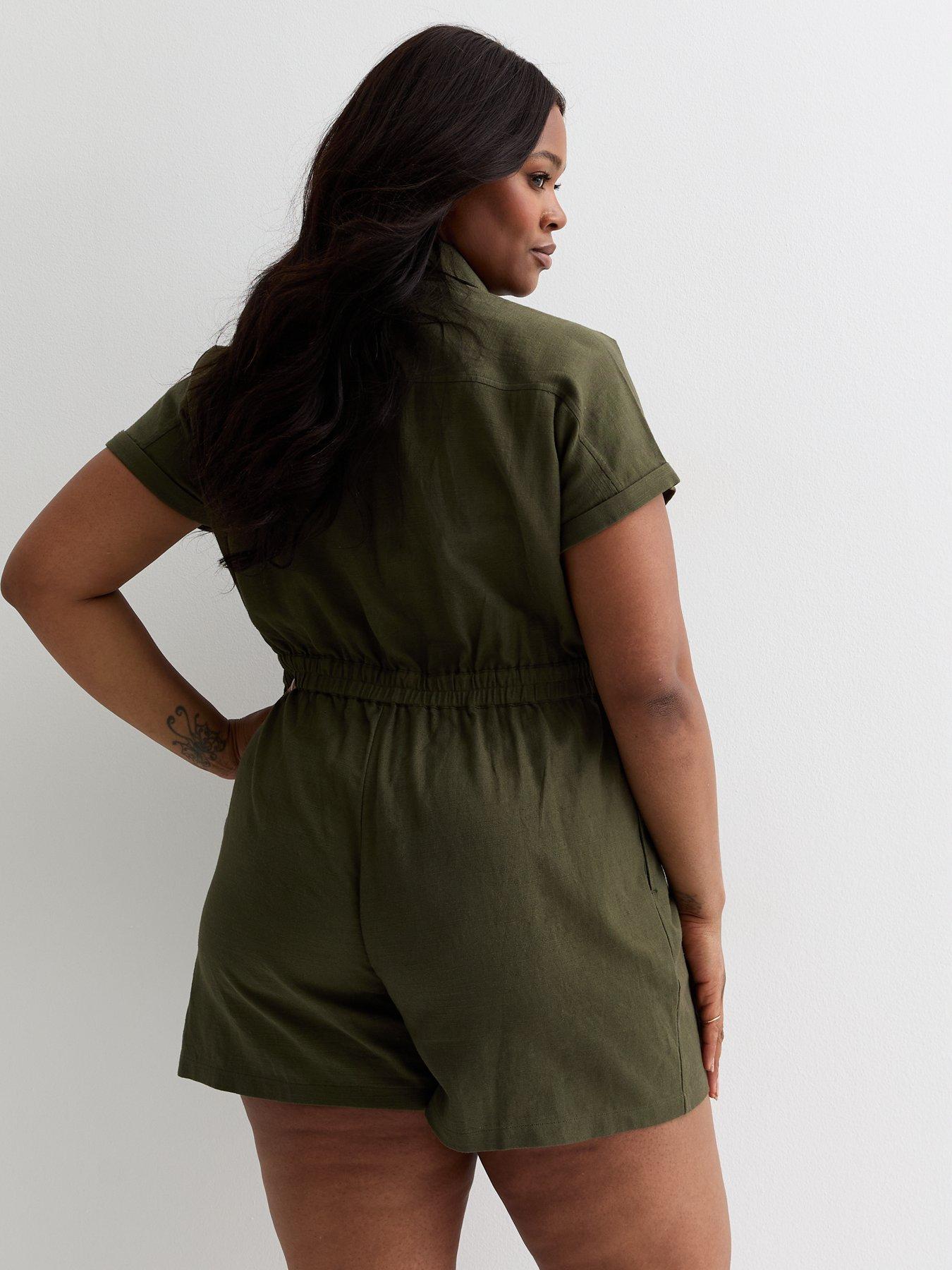 new-look-curves-khaki-cotton-utility-playsuitstillFront