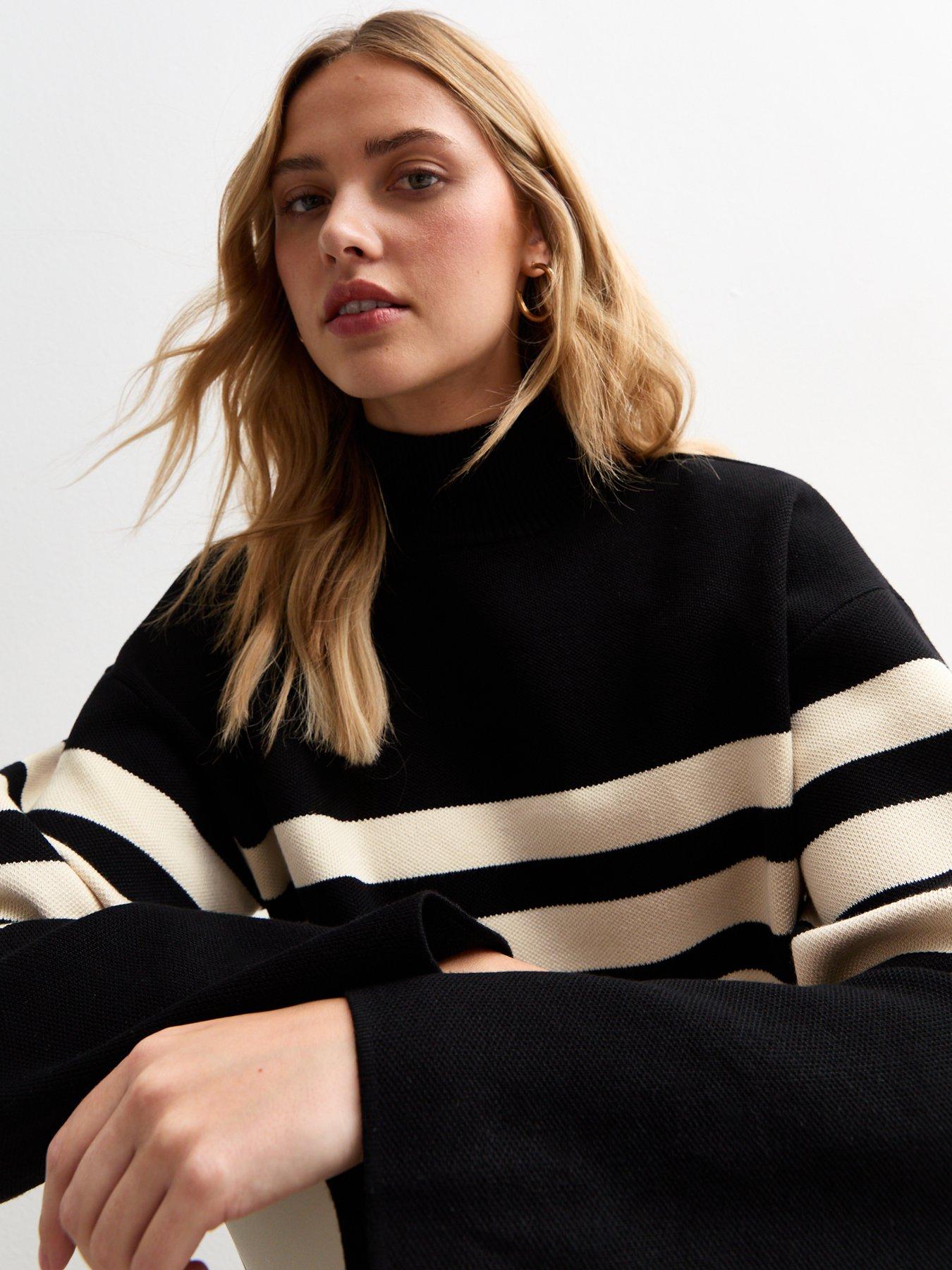 new-look-compact-knit-striped-jumper-blackmultioutfit