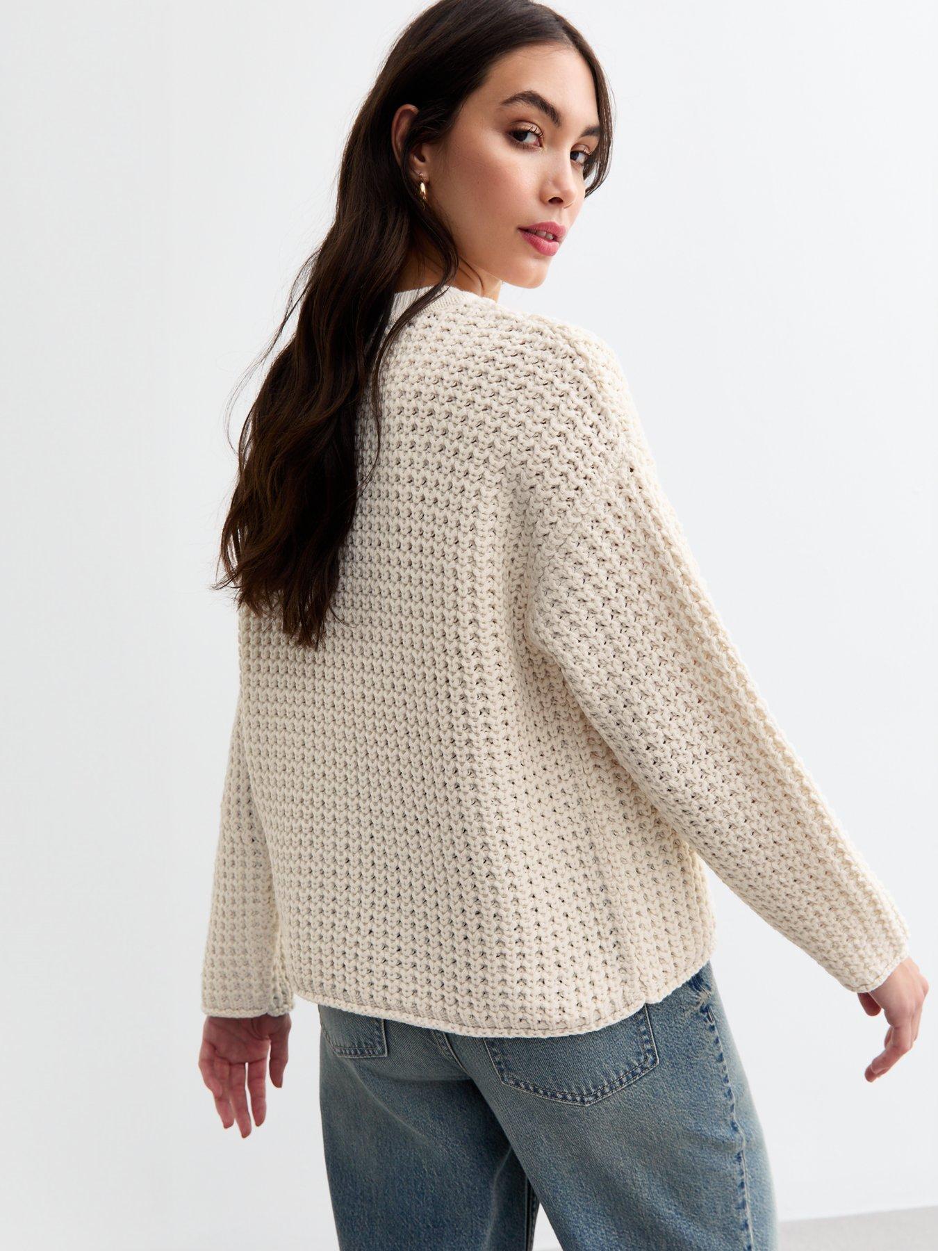 new-look-moss-stitch-crew-neck-jumper-off-whitestillFront