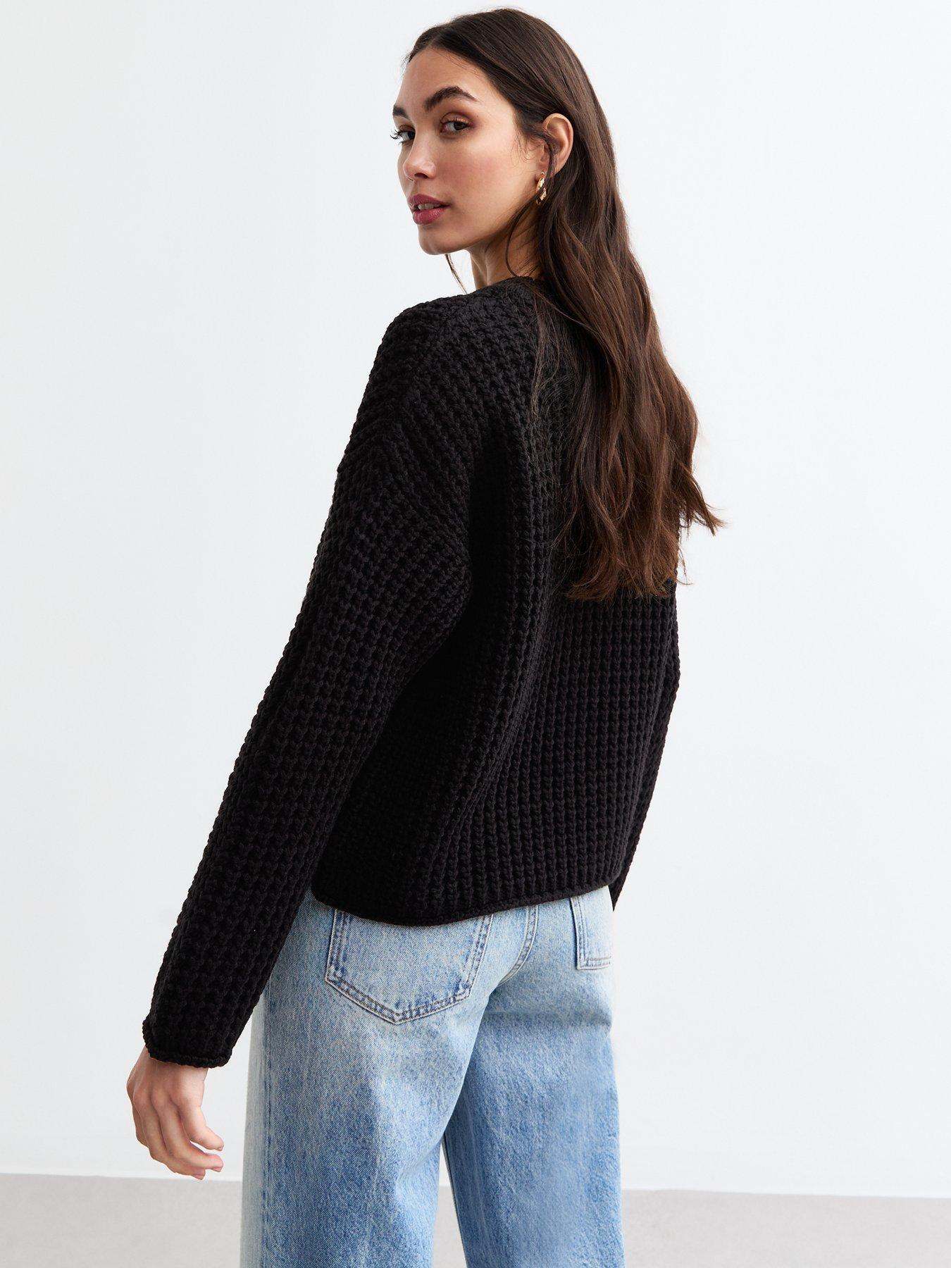 new-look-moss-stitch-crew-neck-jumper-blackstillFront