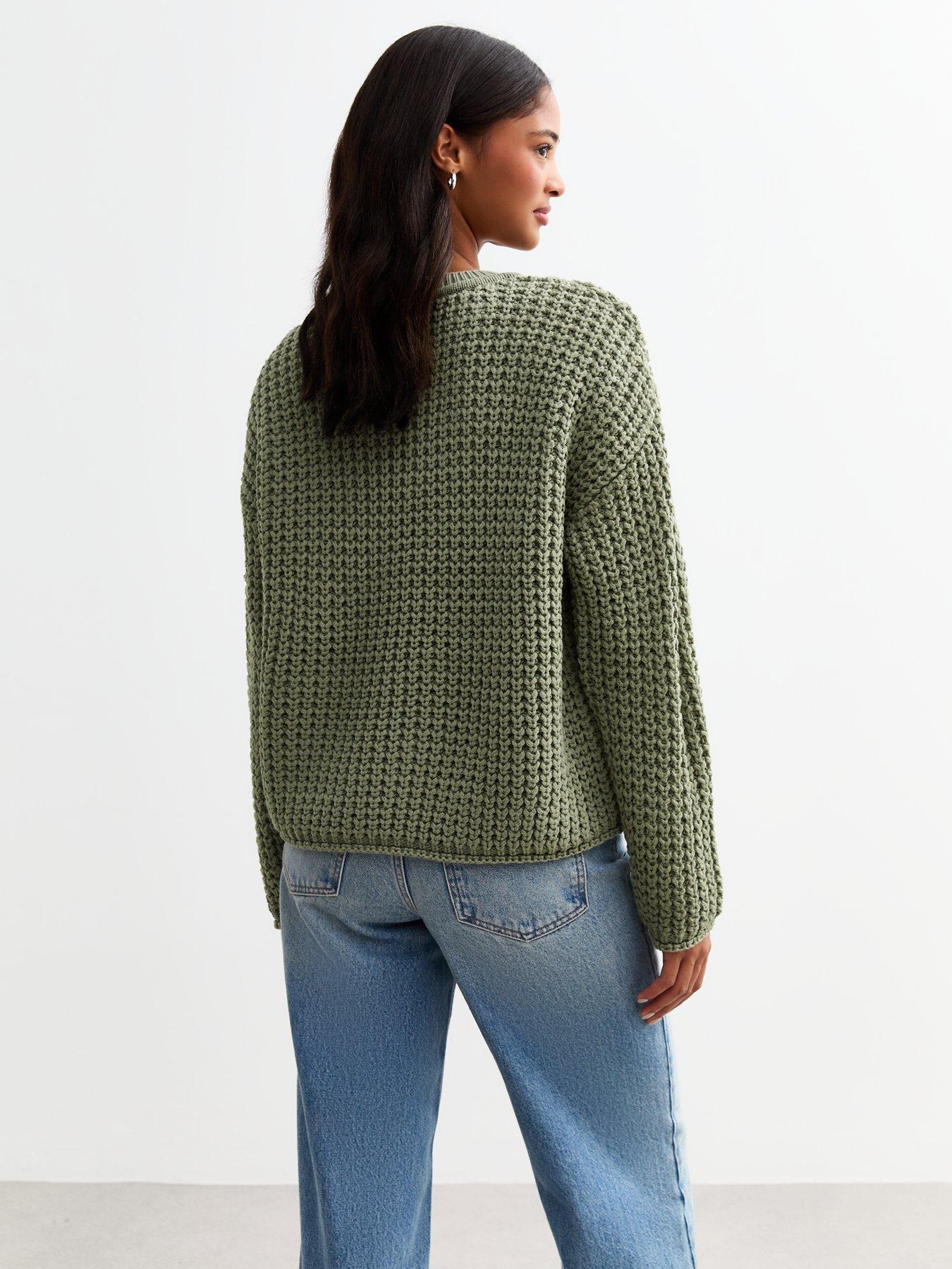 new-look-green-moss-stitch-crew-neck-jumperstillFront