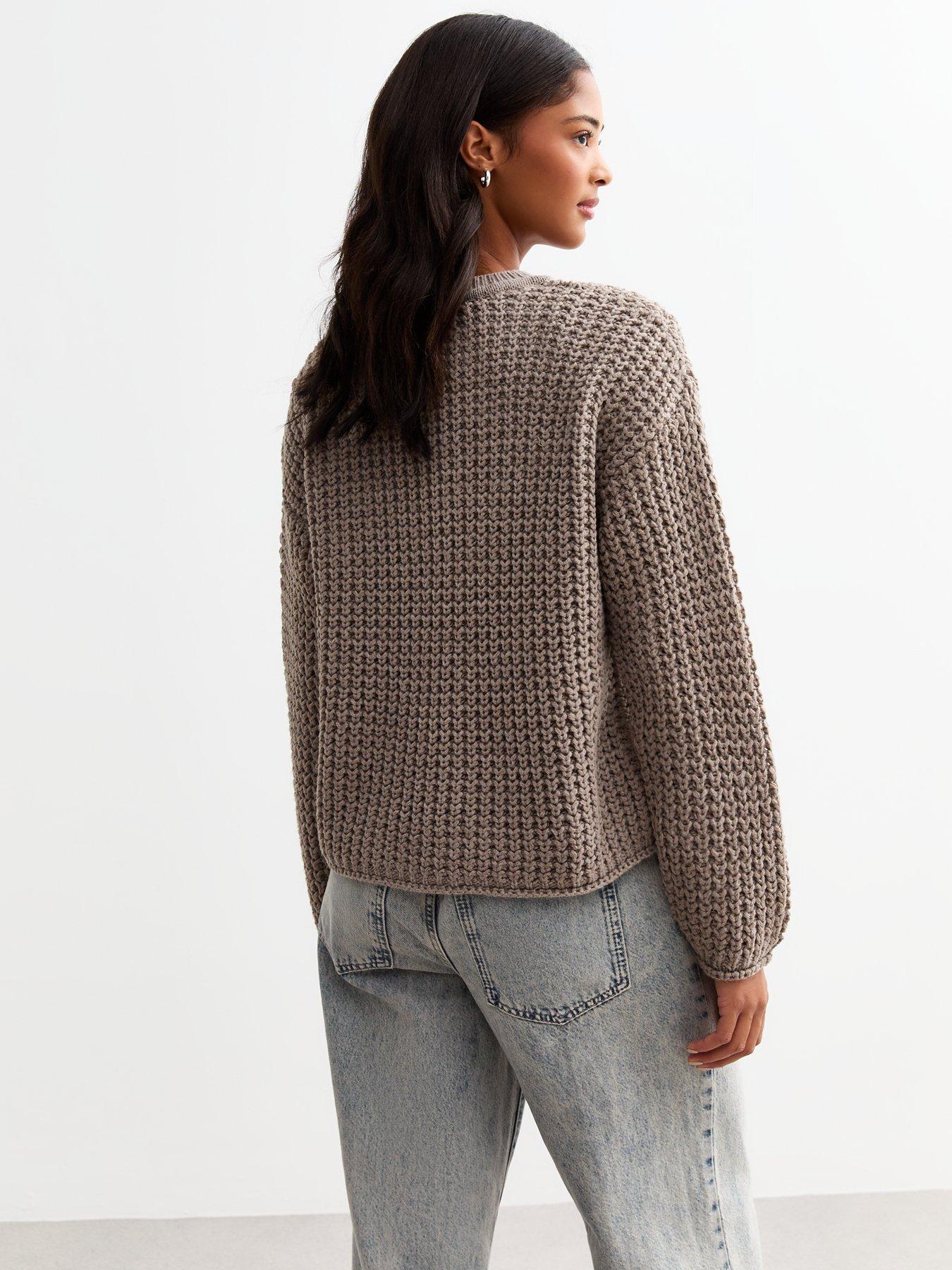 new-look-moss-stitch-crew-neck-jumper-brownstillFront