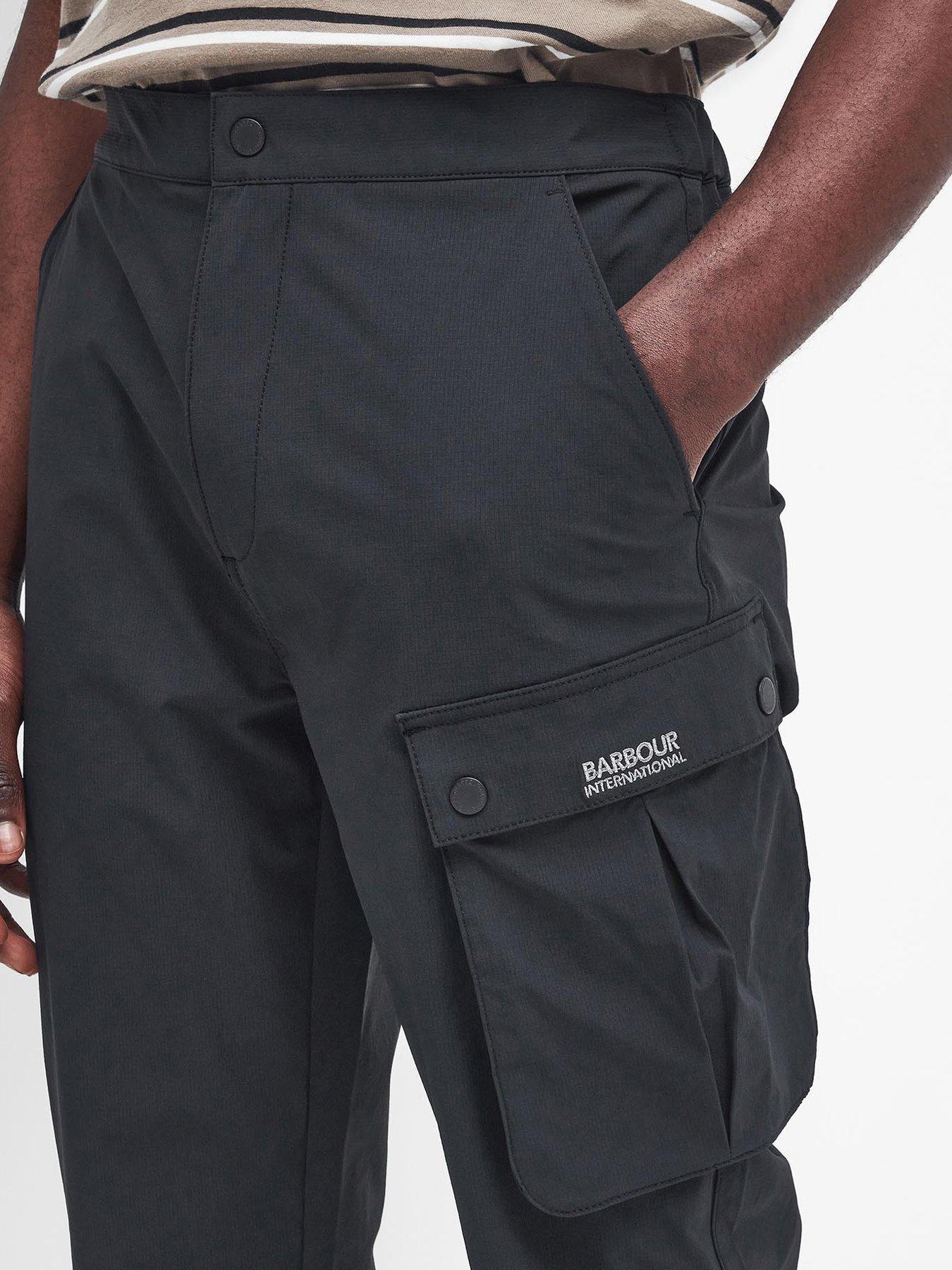 barbour-international-essential-tech-cargo-trousers-blackoutfit