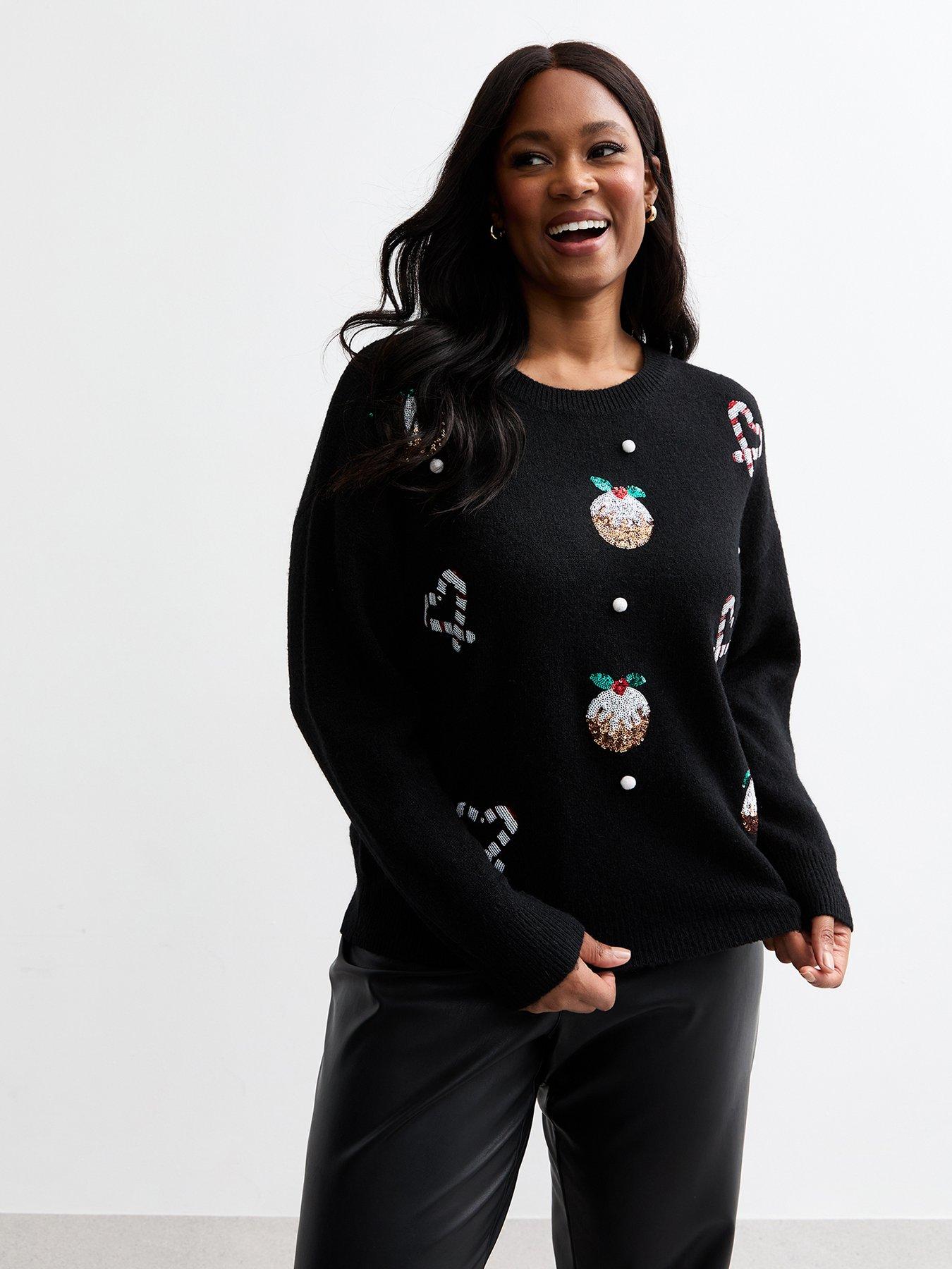 new-look-curve-christmas-sequin-embellished-jumper-blackmulti