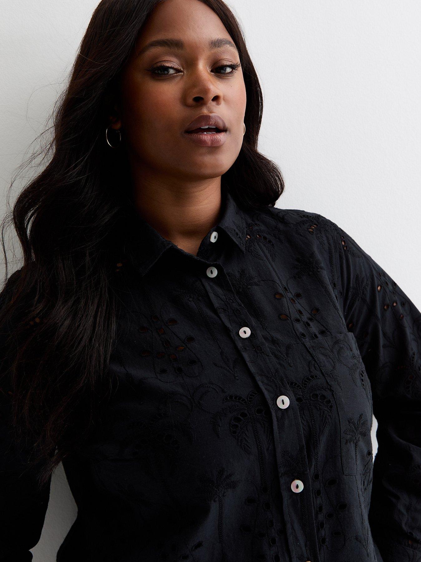 new-look-curves-black-embroidered-cotton-shirtoutfit