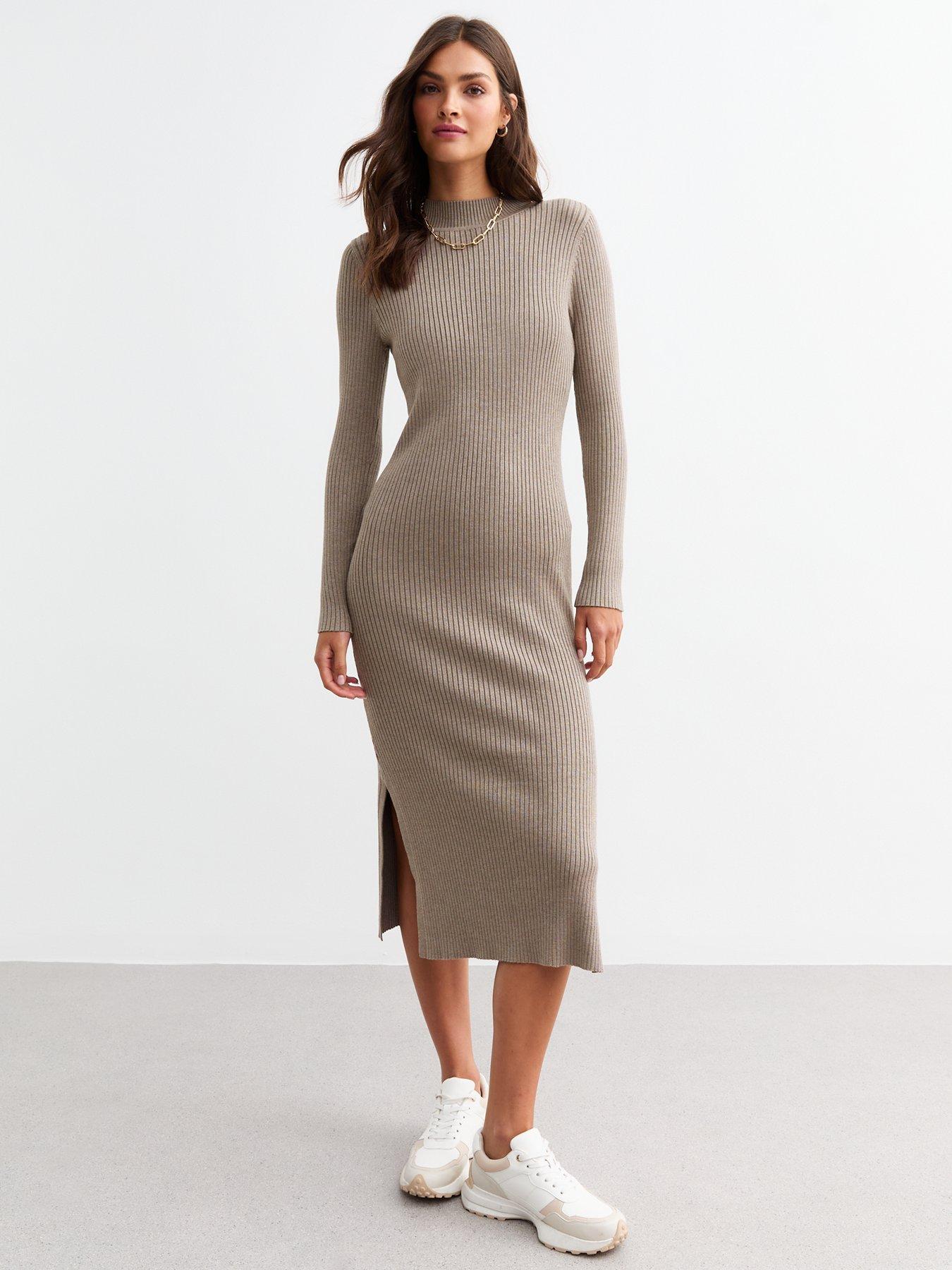 new-look-ribbed-knit-midi-dress-light-brown