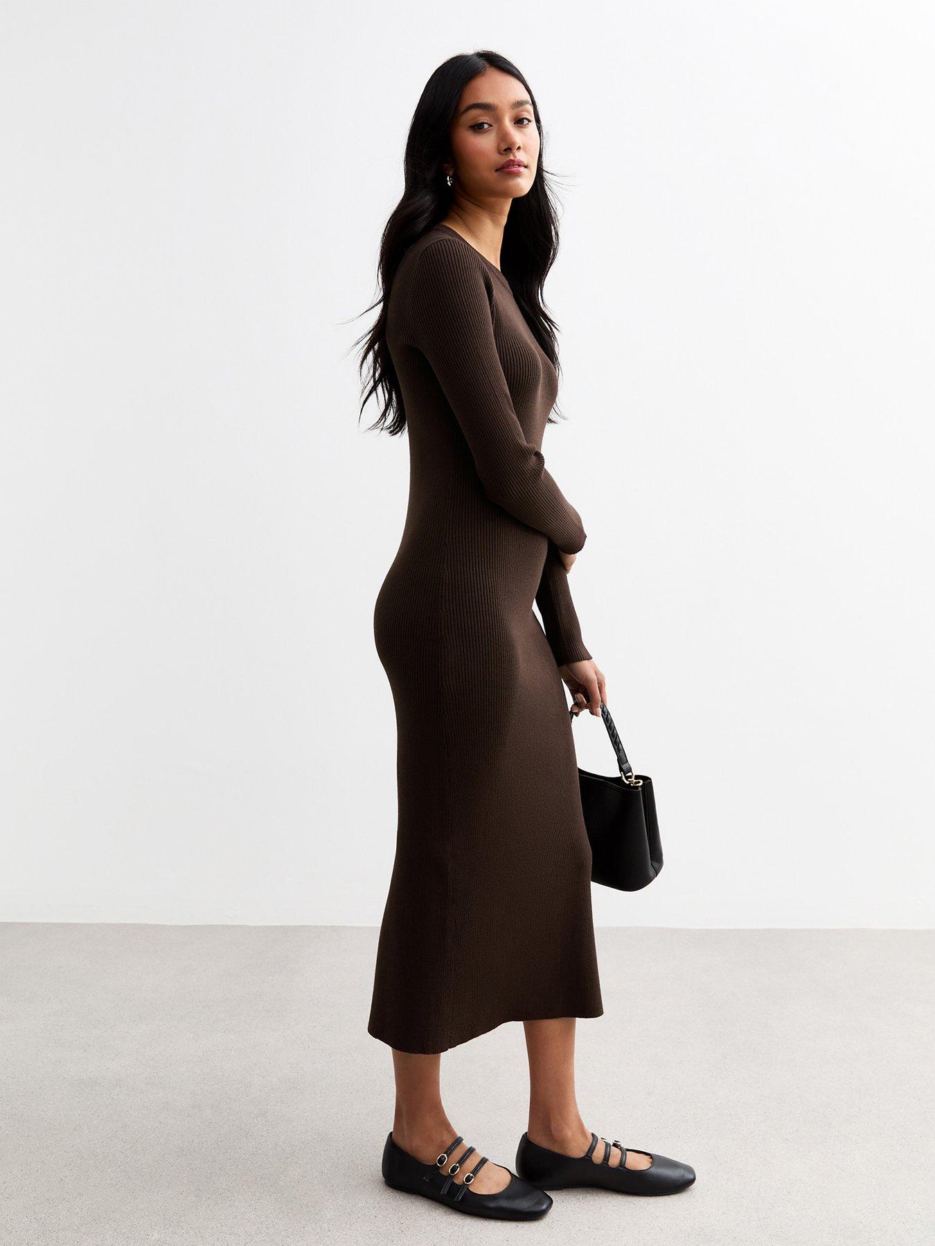 new-look-rib-knit-midi-dress-dark-brownback