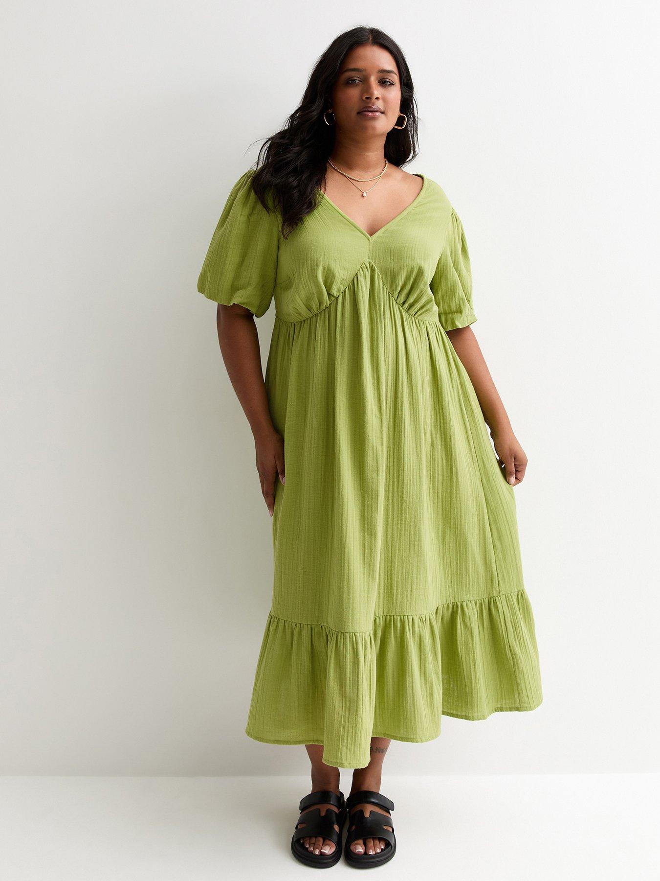 new-look-curve-crinkle-cotton-midi-smock-dress-bright-green