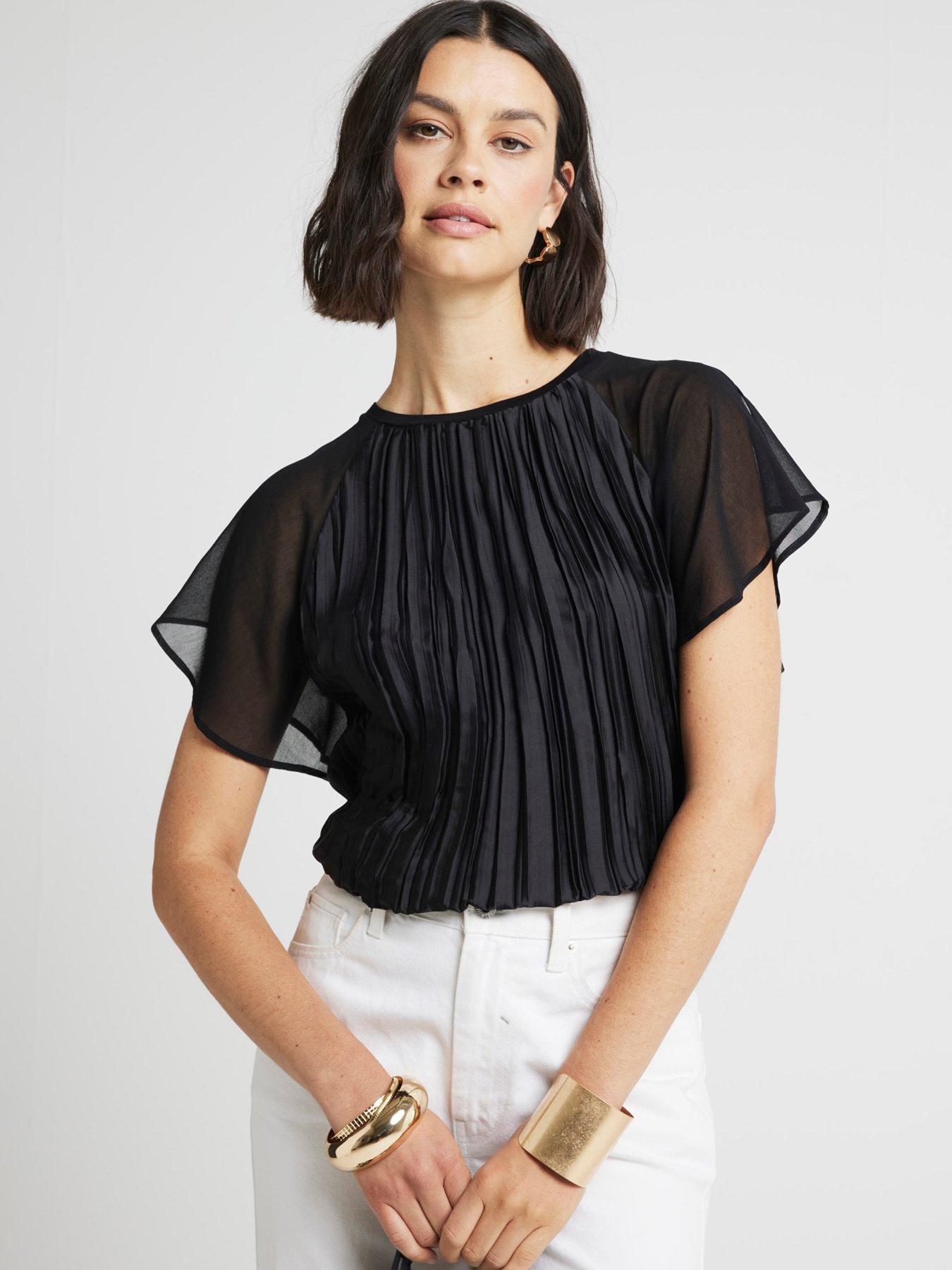 river-island-crinkle-hybrid-top-black