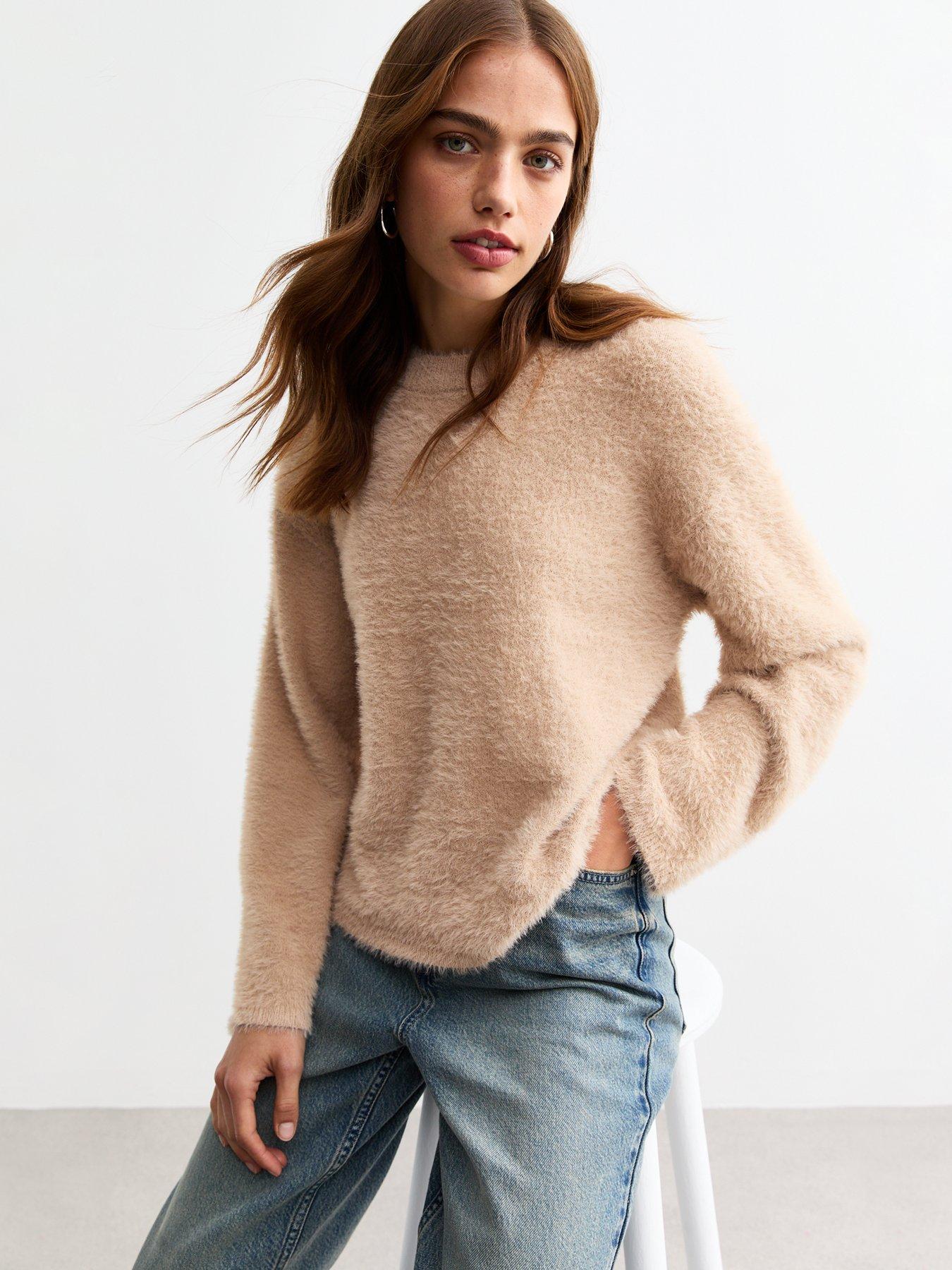 new-look-camel-fluffy-jumper