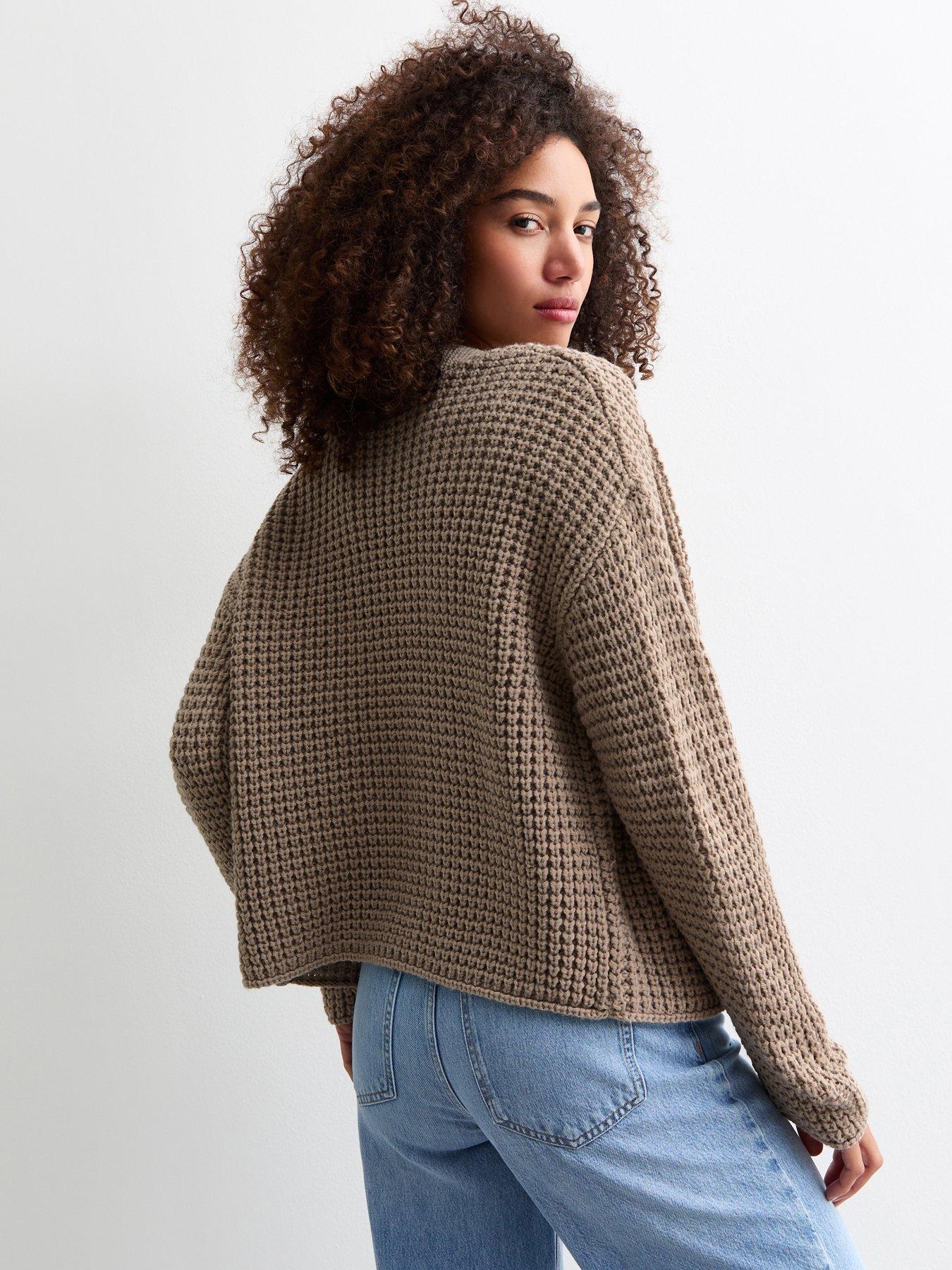 new-look-brown-chunky-knit-open-cardiganstillFront