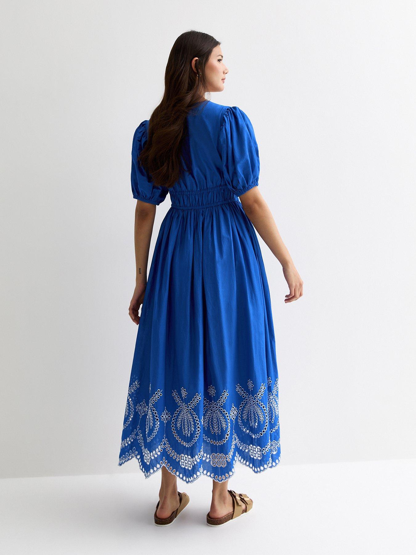 new-look-bright-blue-cotton-broderie-hem-midi-dressstillFront