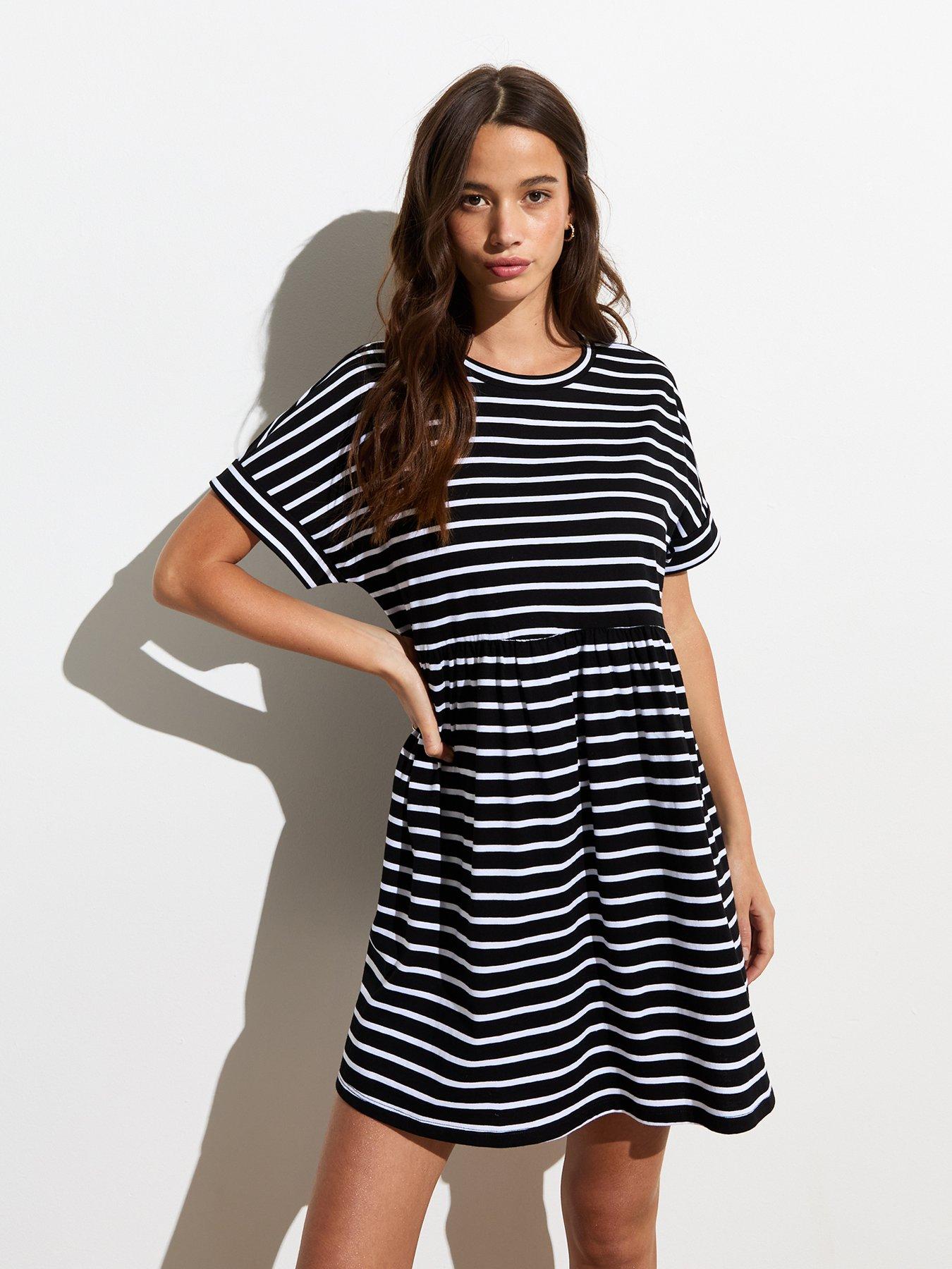 new-look-black-cotton-breton-stripe-baby-doll-dress