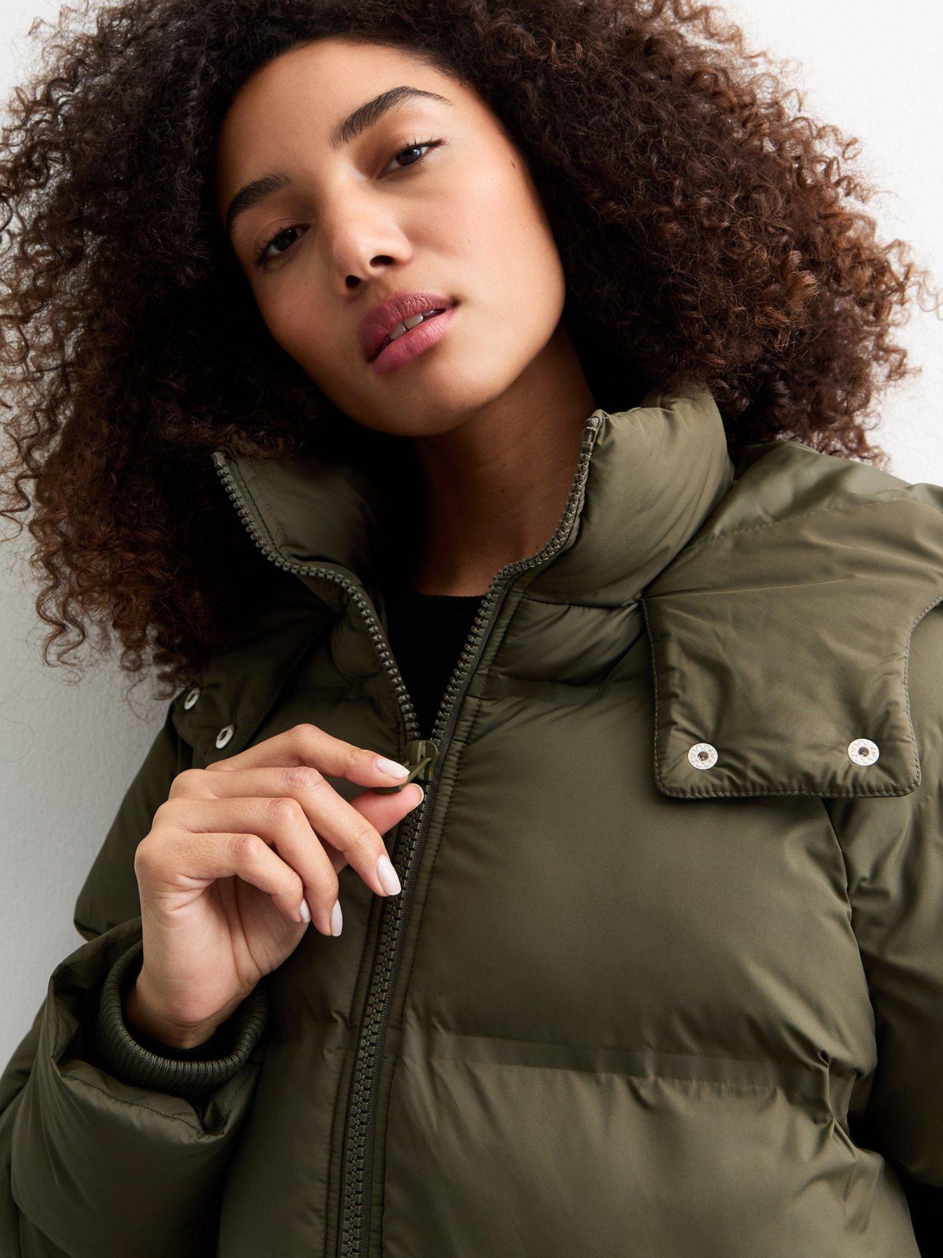 new-look-khaki-green-hooded-longline-puffer-coatoutfit