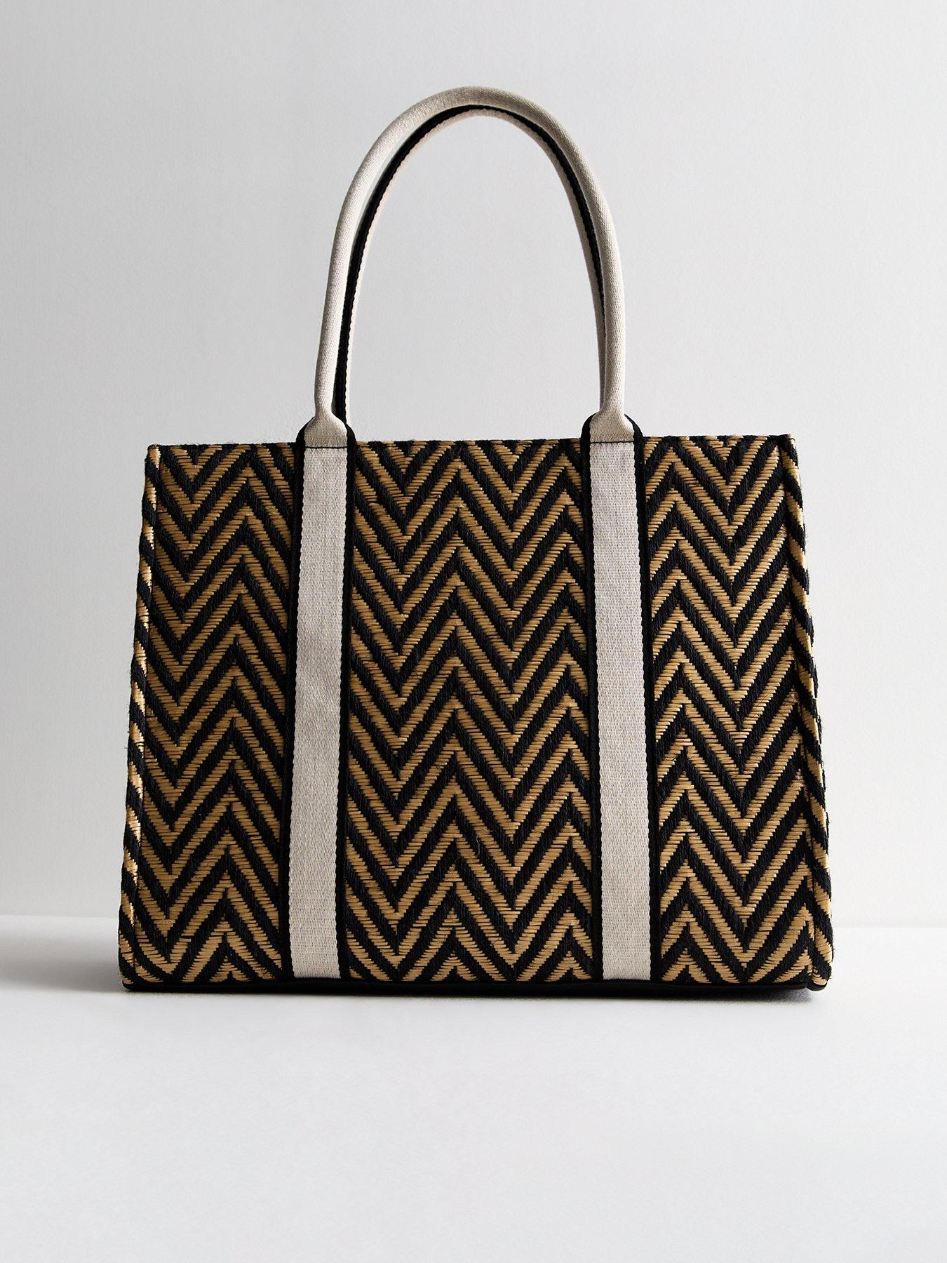 new-look-black-chevron-raffia-large-tote-bagback