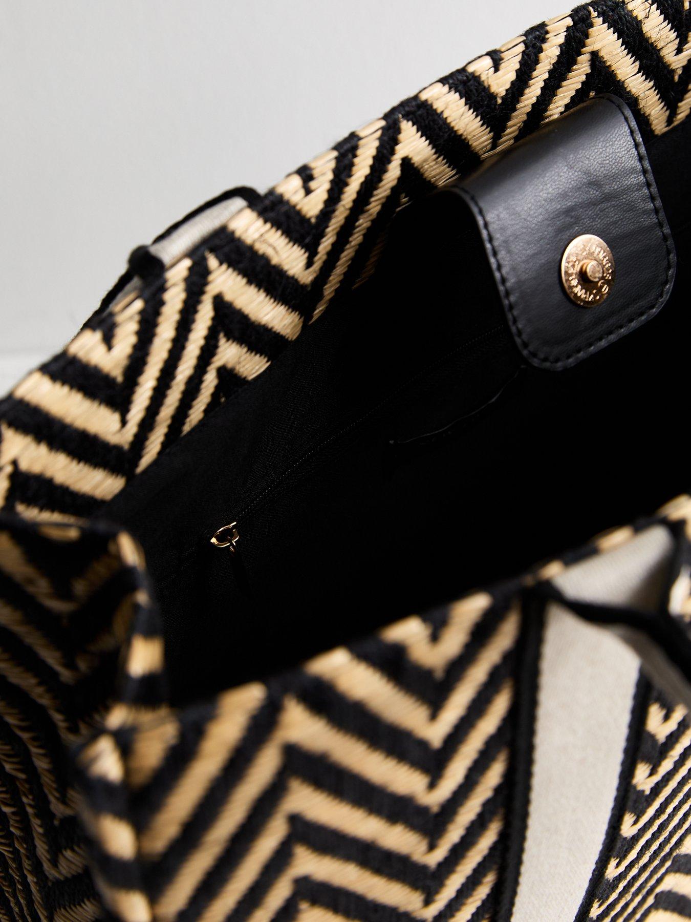 new-look-black-chevron-raffia-large-tote-bagdetail