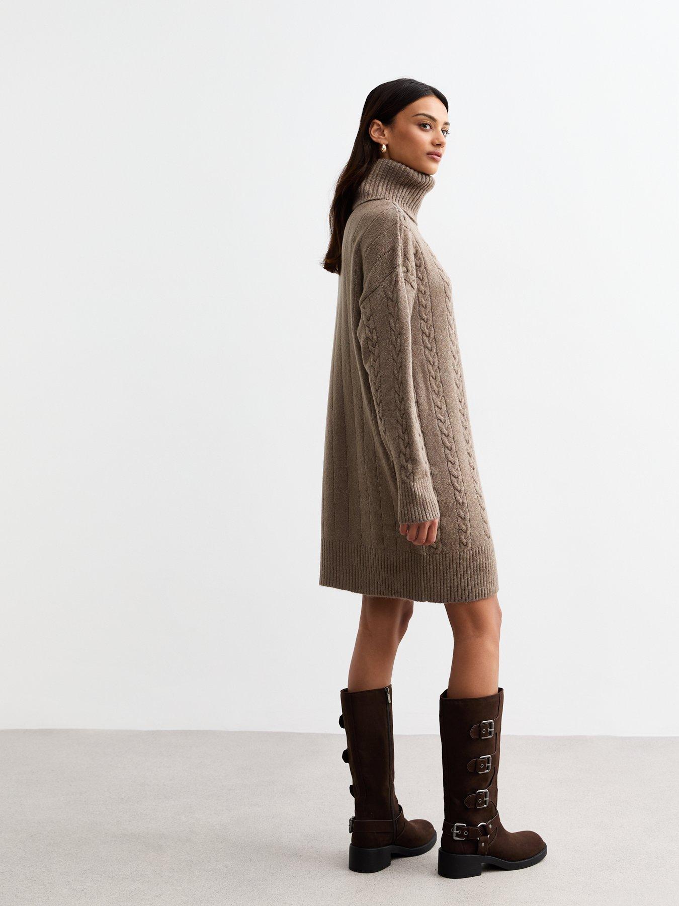 new-look-mink-cable-roll-neck-knit-mini-dress-brownstillFront