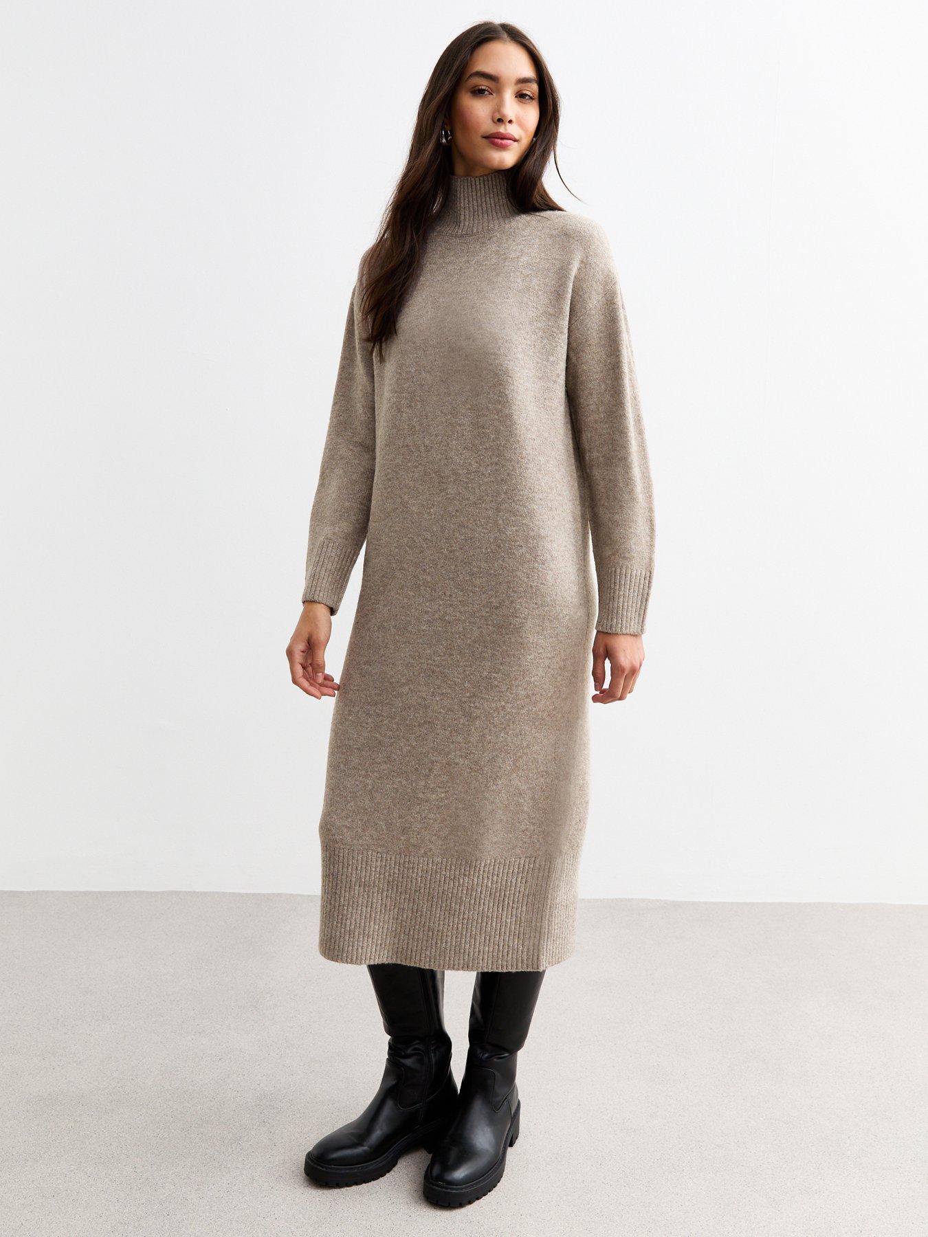 new-look-knitted-midi-dress-brown