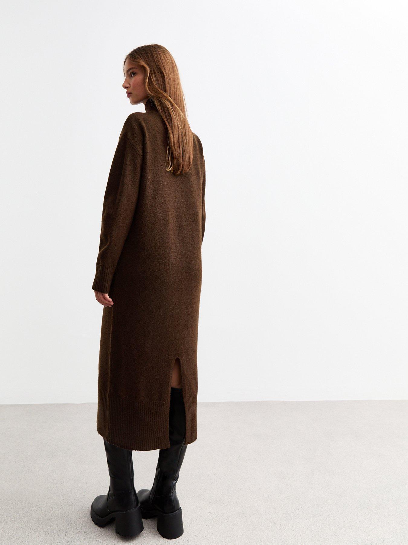 new-look-brown-knit-high-neck-midi-dress-dark-brownstillFront