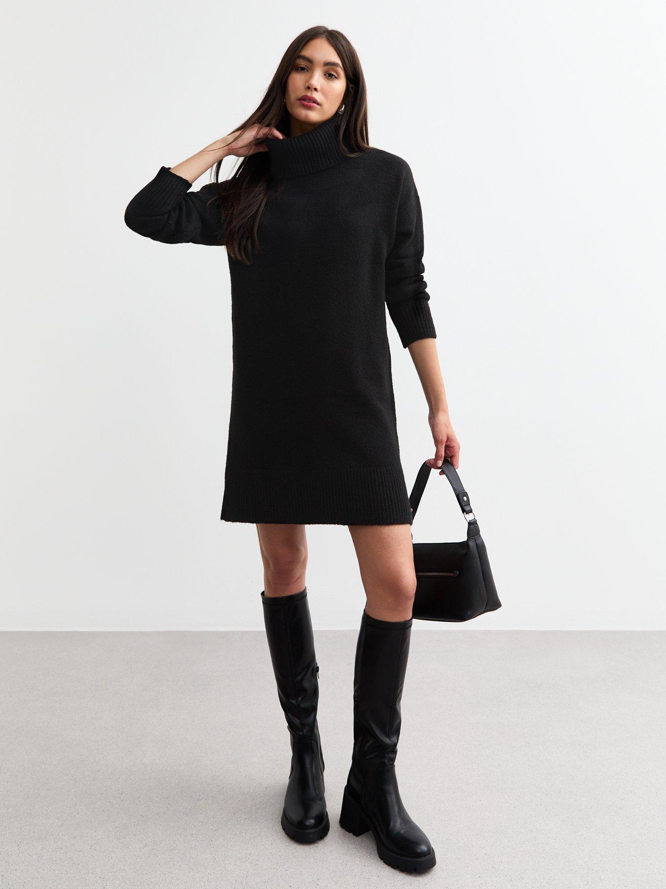 new-look-knit-roll-neck-mini-jumper-dress-blackstillFront