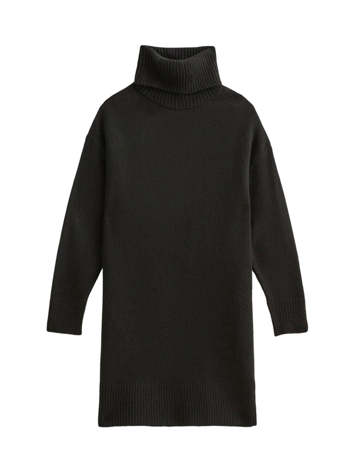 new-look-knit-roll-neck-mini-jumper-dress-blackdetail