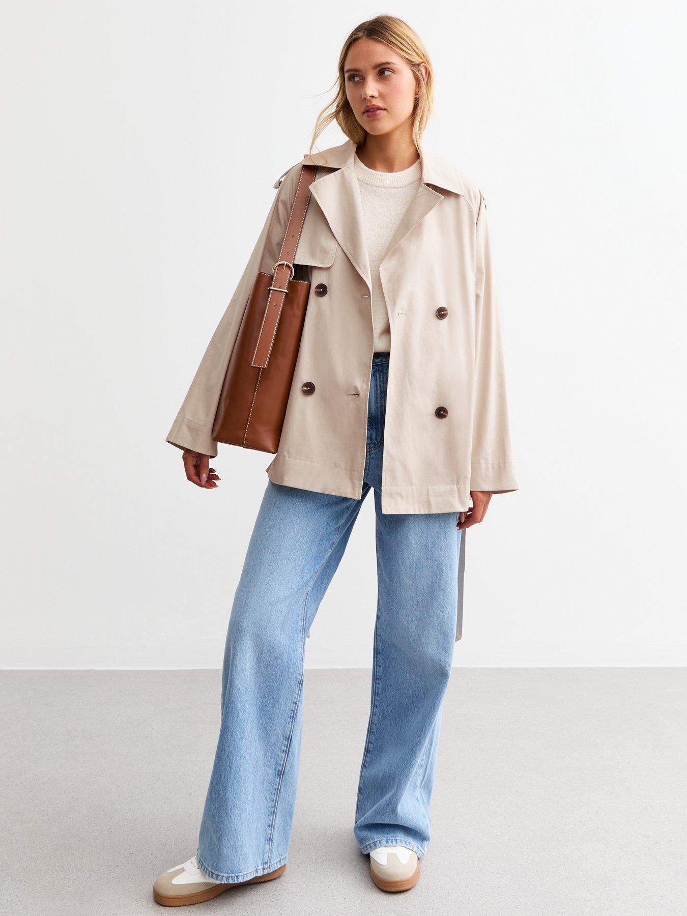 new-look-stone-belted-cotton-short-trench-coatback