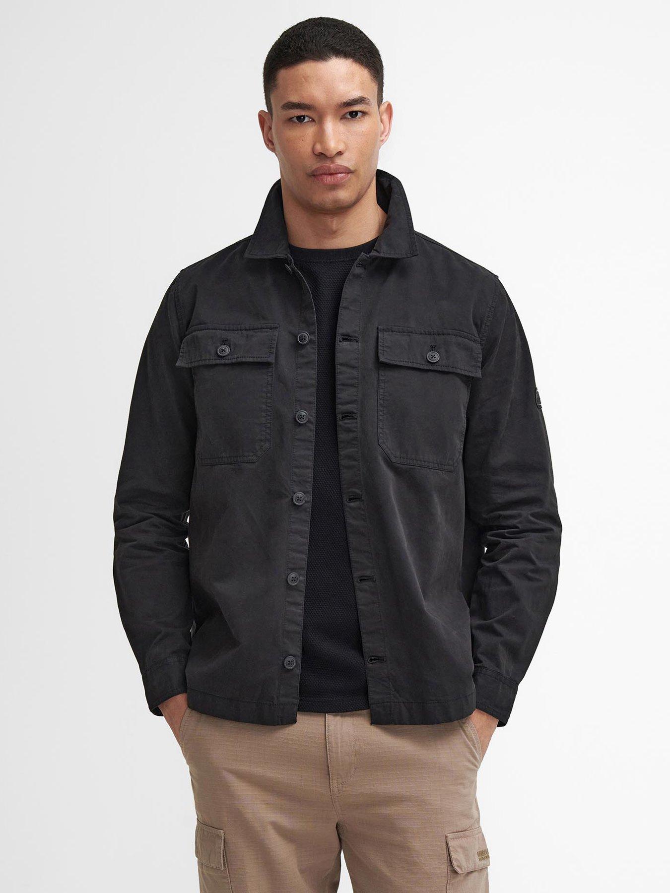 Image 1 of 6 of Barbour International Arlo Button Pocket Overshirt - Black